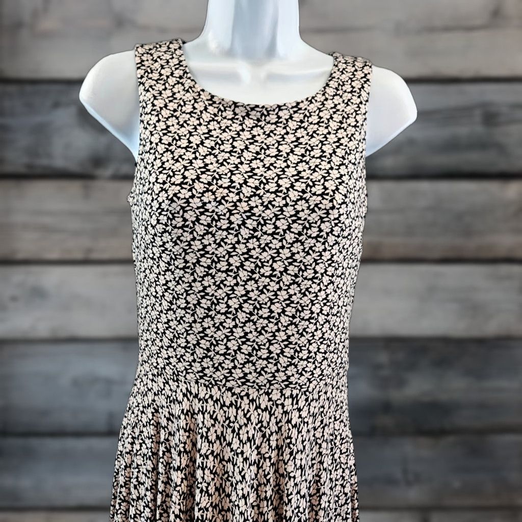 Loft LOFT Ann Taylor Womens Dress XS Pink Black Floral Sleeveless Rayon Blend Round Neck Zip Short Vintage No Size XS / US 0-2 / IT 36-38 - 1 Thumbnail