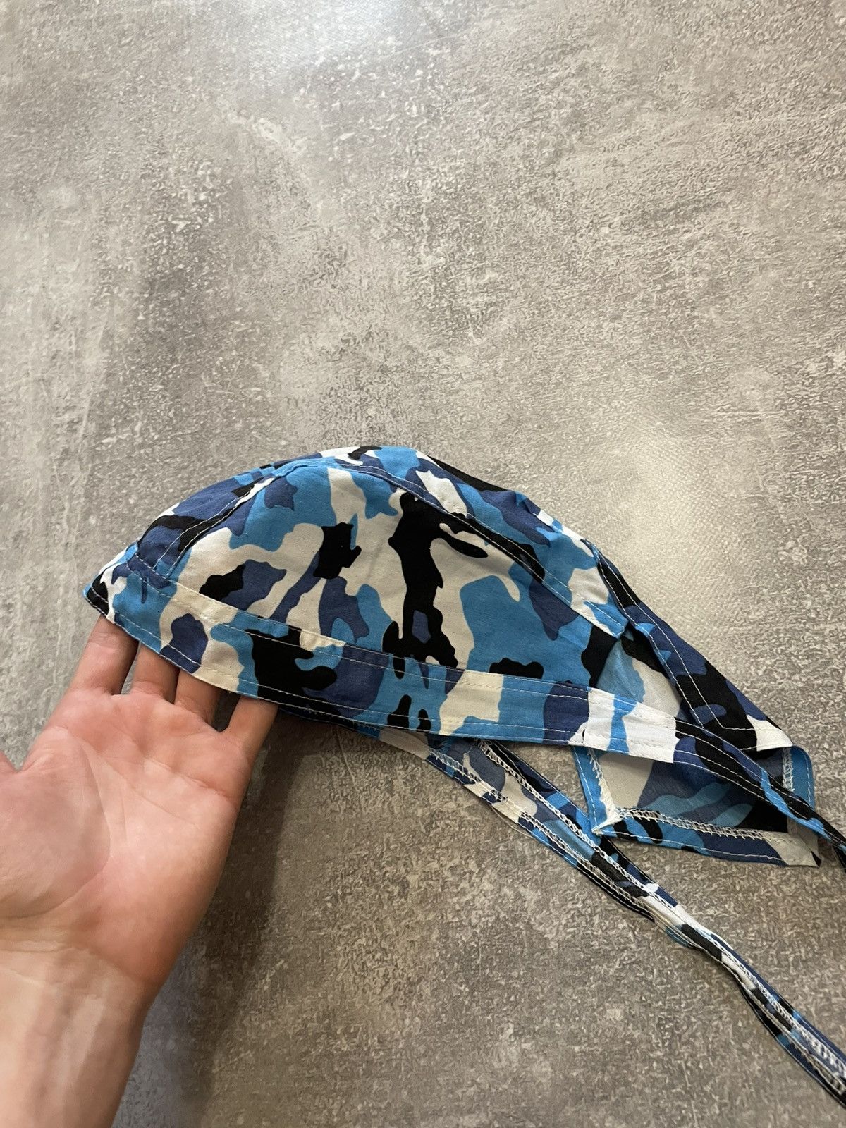 Vintage Blue Camo Durag Hat Y2K Size ONE SIZE - 4 Thumbnail