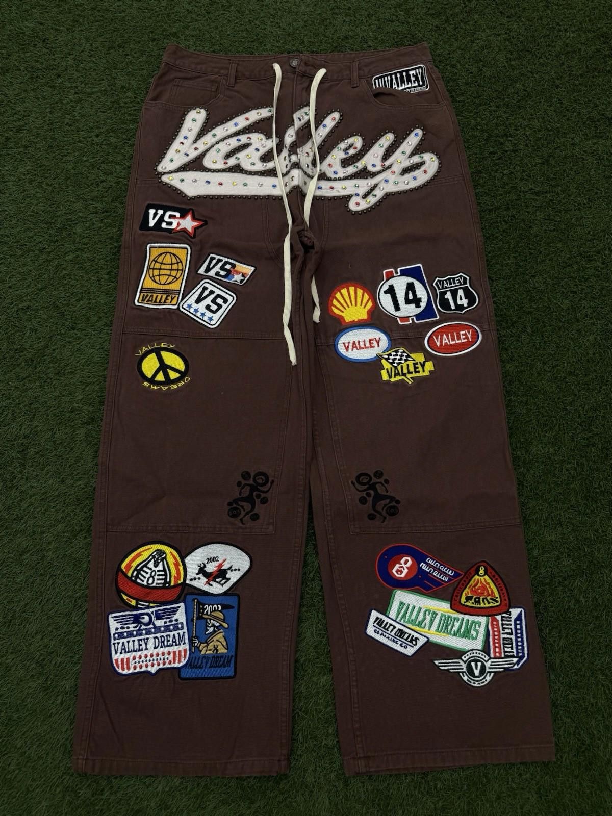 Vale Valley Baggy Patchwork Denim Brown Jeans Size 32 (NEW) Size US 32 / EU 48 - 2 Thumbnail