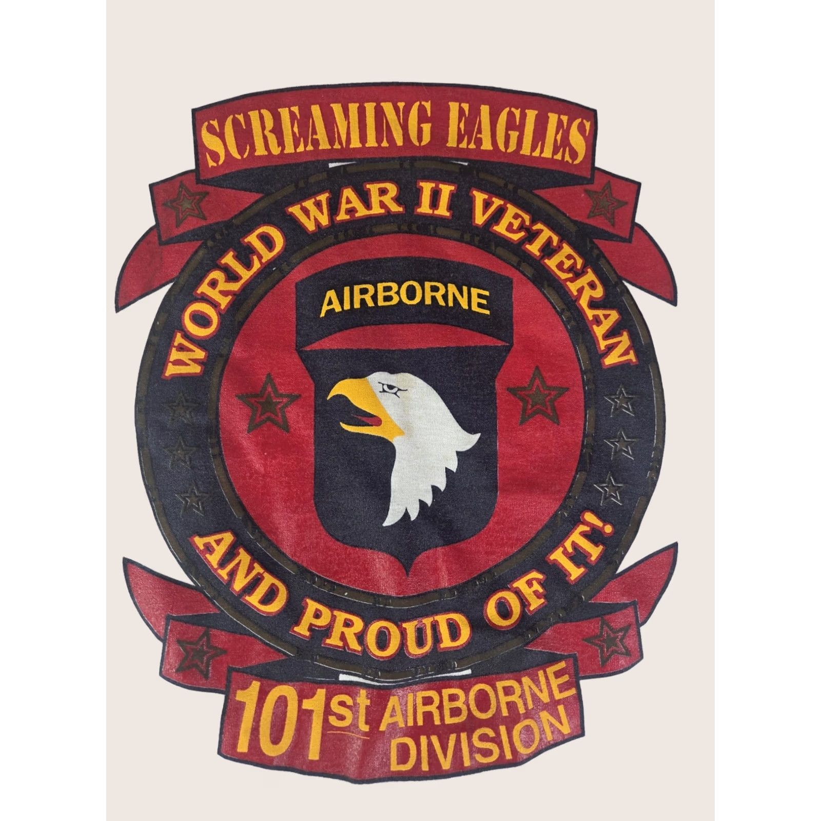 Vintage VINTAGE Airborne 101st Screaming Eagles T Shirt Men L White WWII Veteran Distressed Soldier Short Sleeve Size US L / EU 52-54 / 3 - 1 Thumbnail
