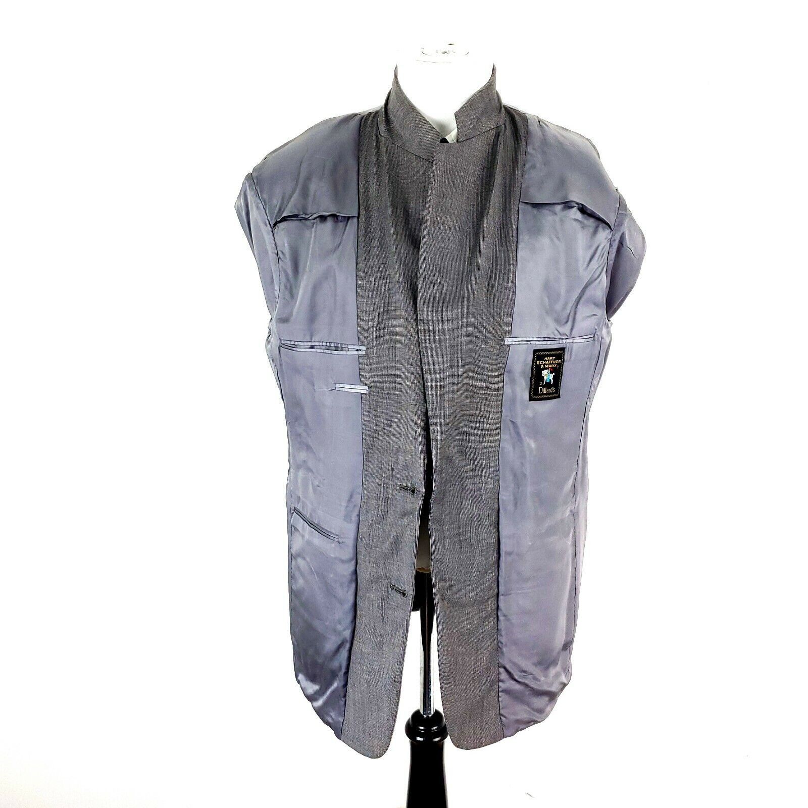 Hart Schaffner Marx Hart Schaffner Marx Wool 2 Button Blazer 42R Gray Nailshead Size 42R - 8 Thumbnail