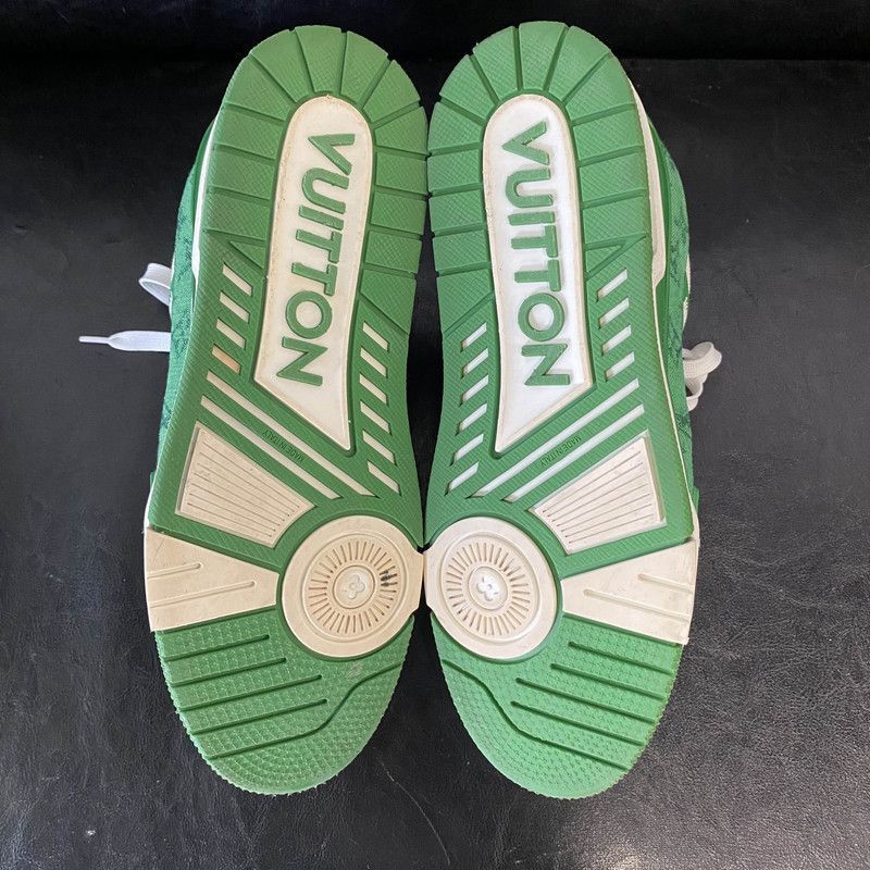 Louis Vuitton Louis Vuitton Green and White Low-Top Sneakers -2508 Size US 9.5 / IT 39.5 - 2 Thumbnail