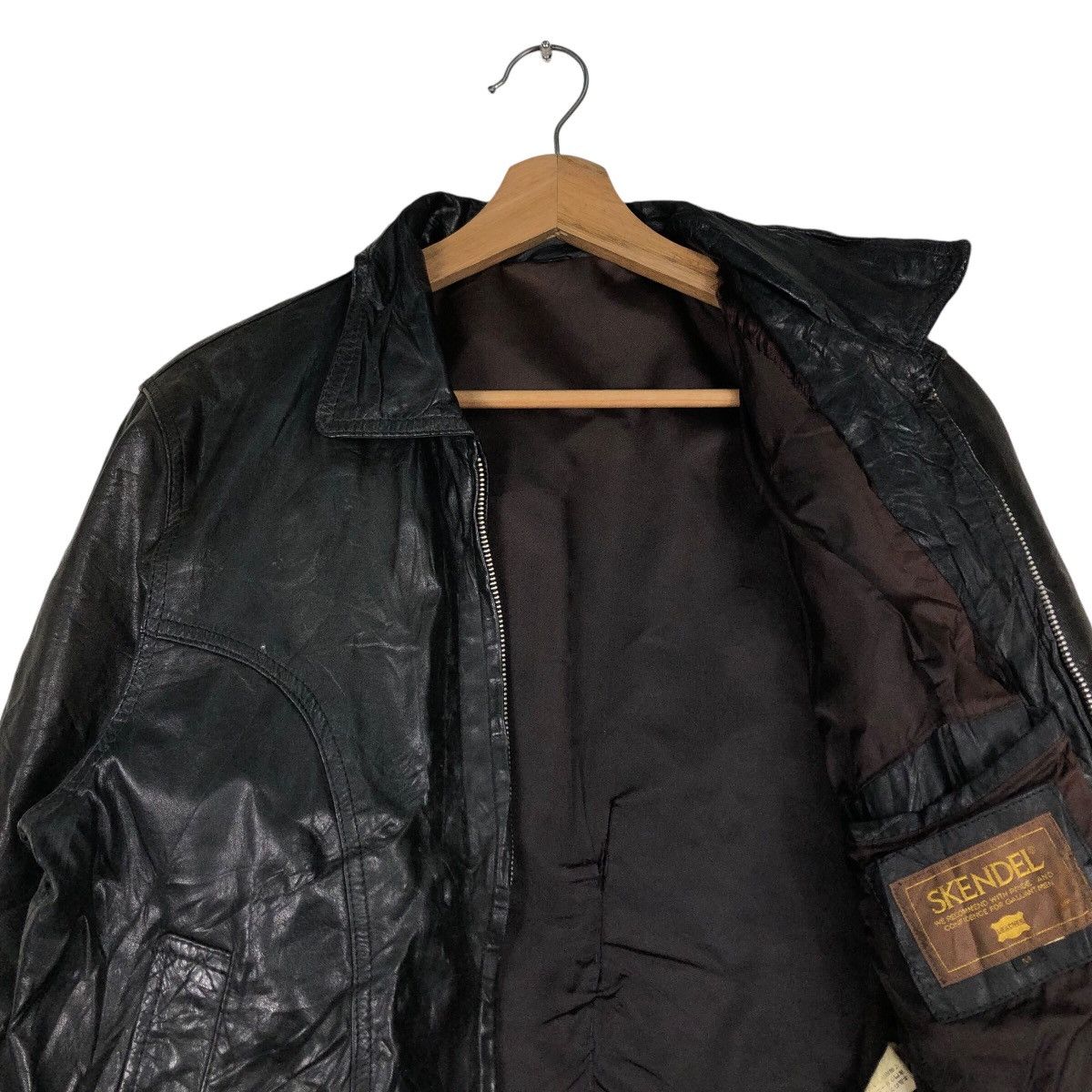 Japanese Brand 📌Vintage Biker Genuine Leather Jacket Skendel Issey Miyake Size US M / EU 48-50 / 2 - 13 Thumbnail