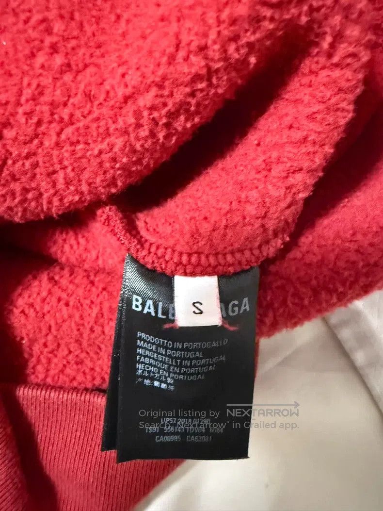 Balenciaga Balenciaga Hooded Red Sweatshirt Size US S / EU 44-46 / 1 - 4 Thumbnail