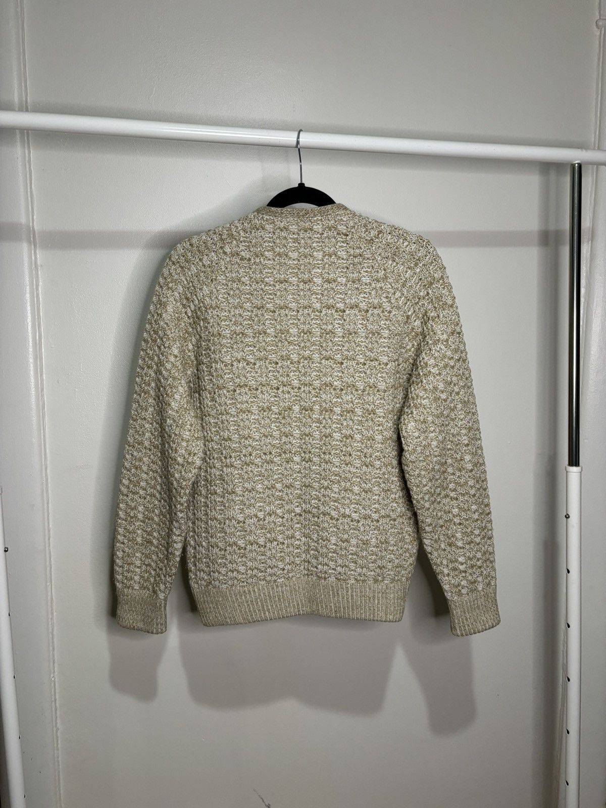 Vintage Vintage 1970s Beige Cable Knit Cardigan Sweater Size US S / EU 44-46 / 1 - 5 Thumbnail