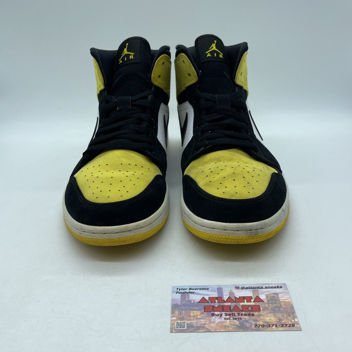 Jordan Brand Air Jordan 1 mid yellow toe Size US 11.5 / EU 44-45 - 2 Thumbnail
