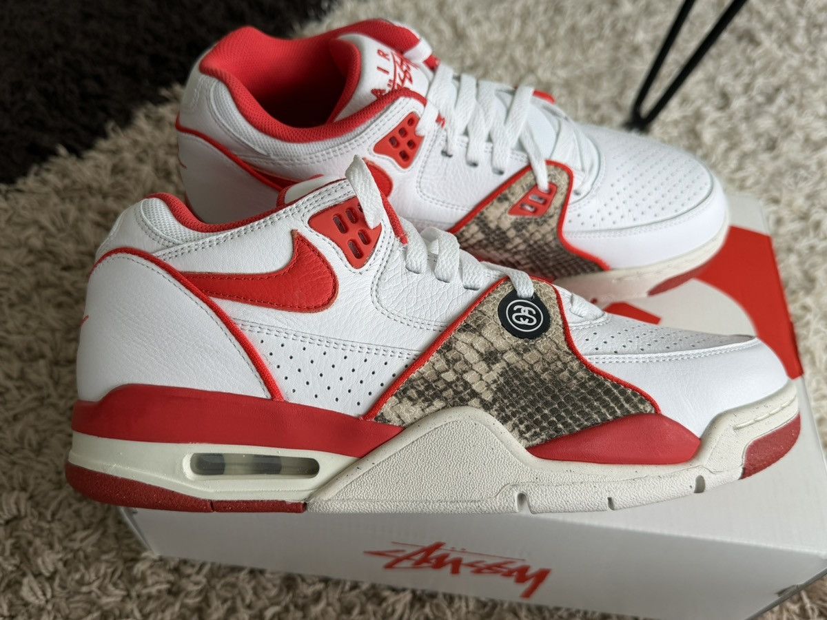 Nike × Stussy Stussy Nike Air Flight 89 Low SP White Habanero Red Sail 9.5 Size US 9.5 / EU 42-43 - 8 Thumbnail
