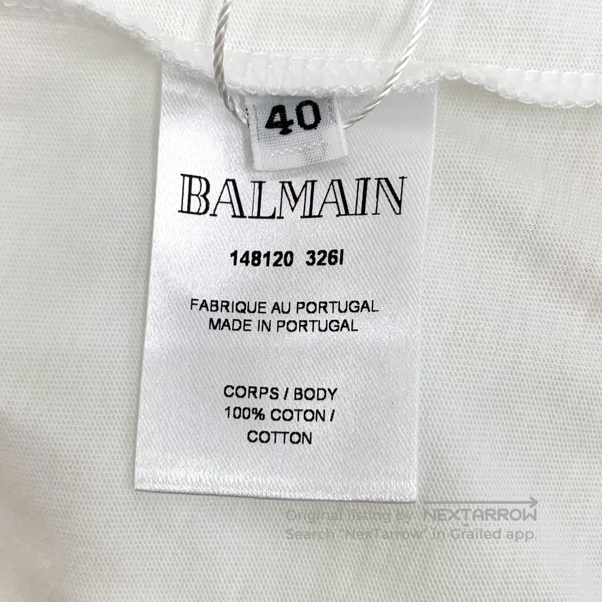 Balmain Balmain White cotton round neck short sleeve T-shirt with Size US XXS / EU 40 - 7 Thumbnail