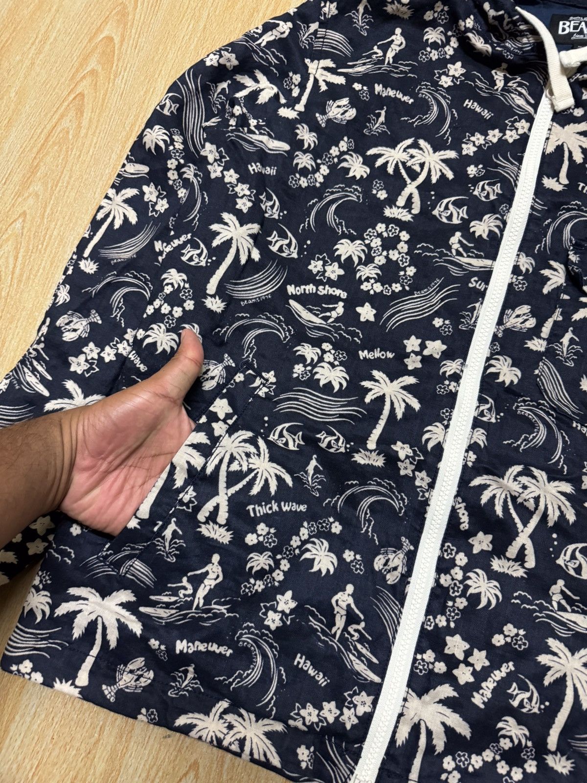 Beams Plus Vintage Beams X Hawaii Hoodie Full Print Size US M / EU 48-50 / 2 - 6 Thumbnail