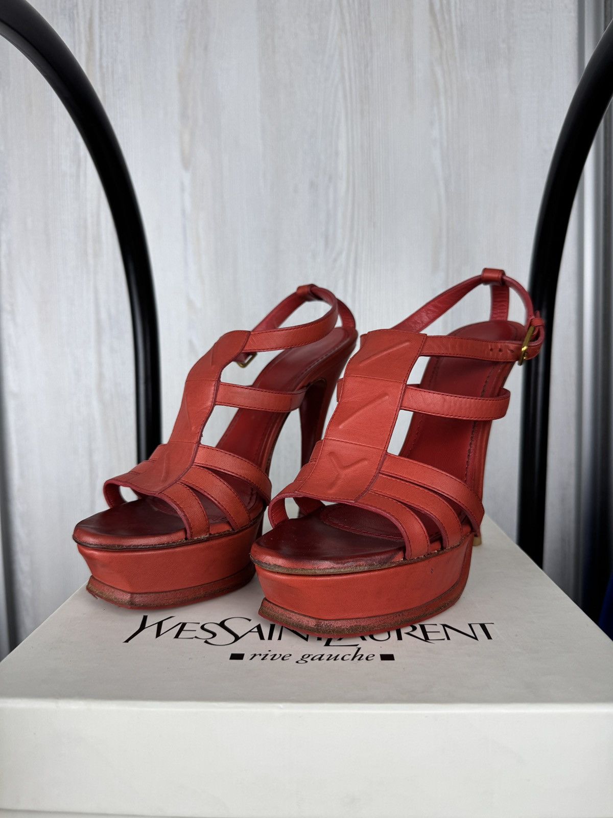 Yves Saint Laurent Yves Saint Laurent Rive Gauche Riveg 105 Platform Sandals Size US 9.5 / IT 39.5 - 1 Thumbnail