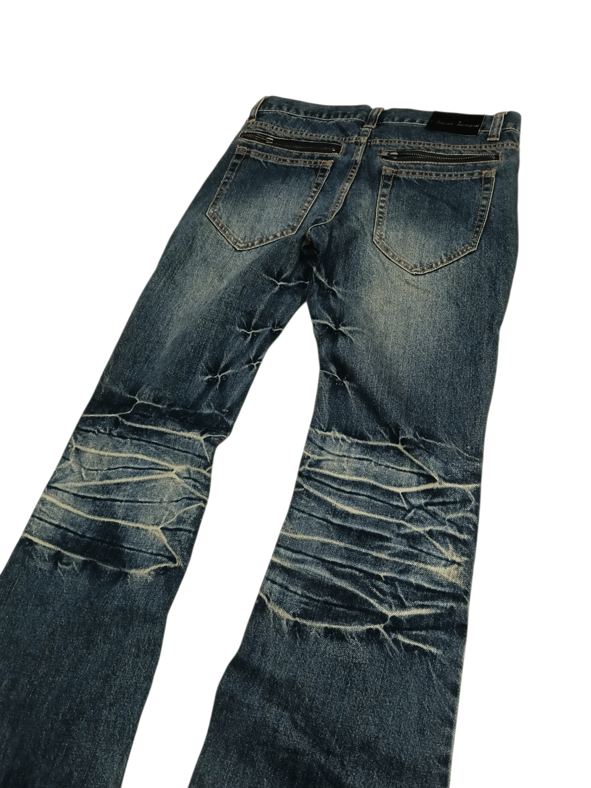 Japanese Brand 💥 Black Baccara Bootcut Clawmark Honeycomb Flared Denim 💥 Size US 32 / EU 48 - 7 Thumbnail