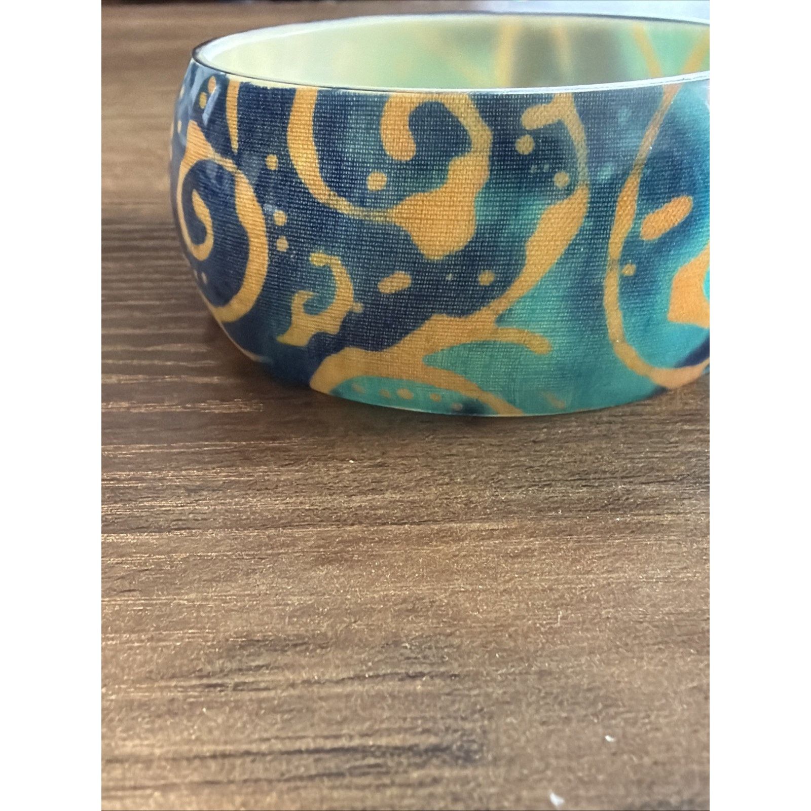 Other Bangle Bracelet Shaped Teal Blue Gold Tone Jewelry Size ONE SIZE - 7 Thumbnail
