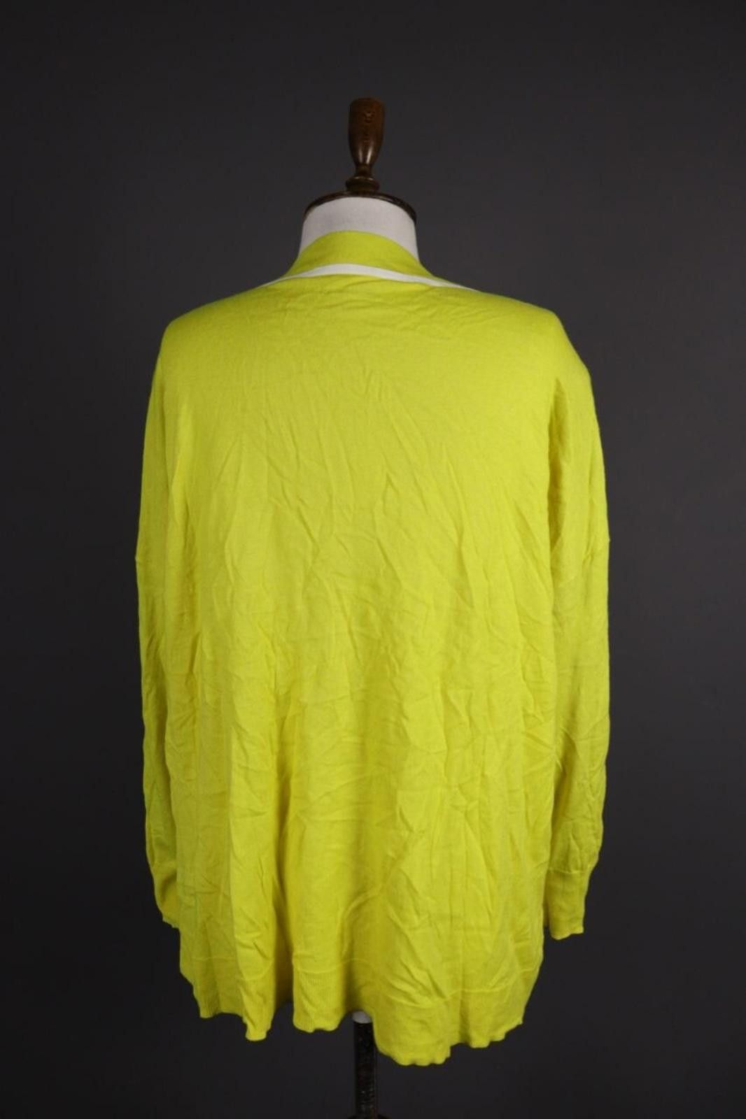 Designer Marc Cain Sports Yellow Knit Relaxed Sweater Size L Size L / US 10 / IT 46 - 4 Thumbnail