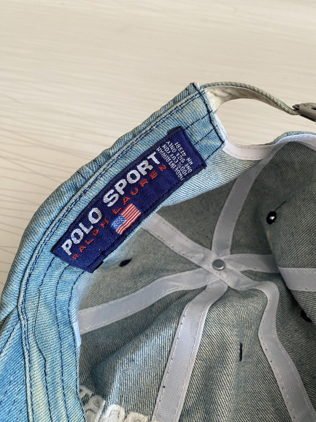 Polo Ralph Lauren 💥Vintage Polo Sport Denim Cap Size ONE SIZE - 9 Thumbnail