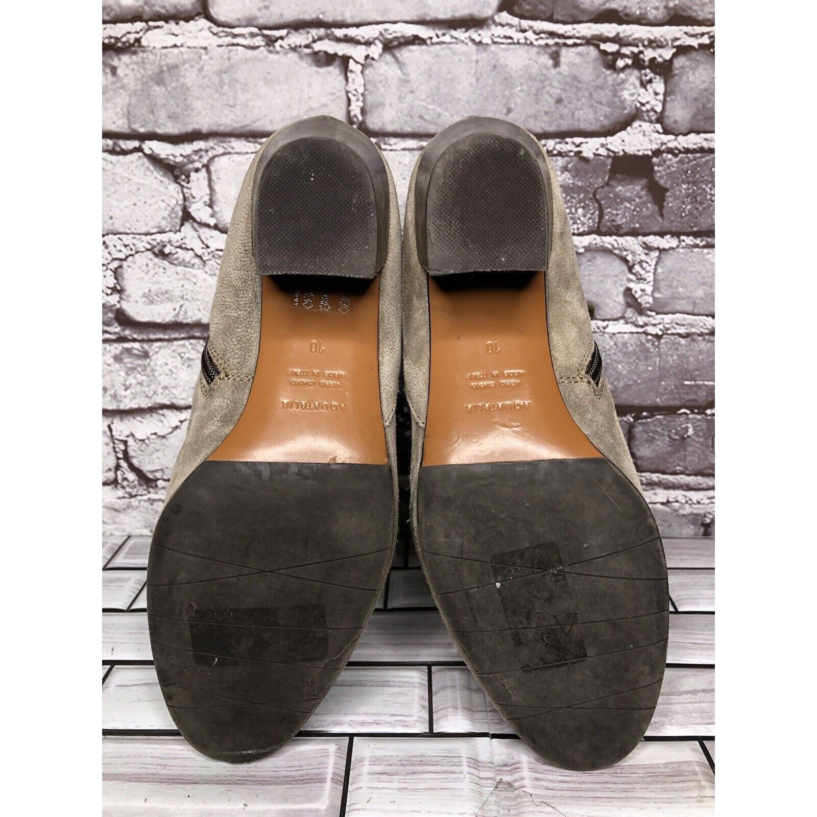 Aquatalia Aquatalia Taupe Suede Leather Side Zip Heel Ankle Booties Wo Size US 10 / IT 40 - 14 Thumbnail
