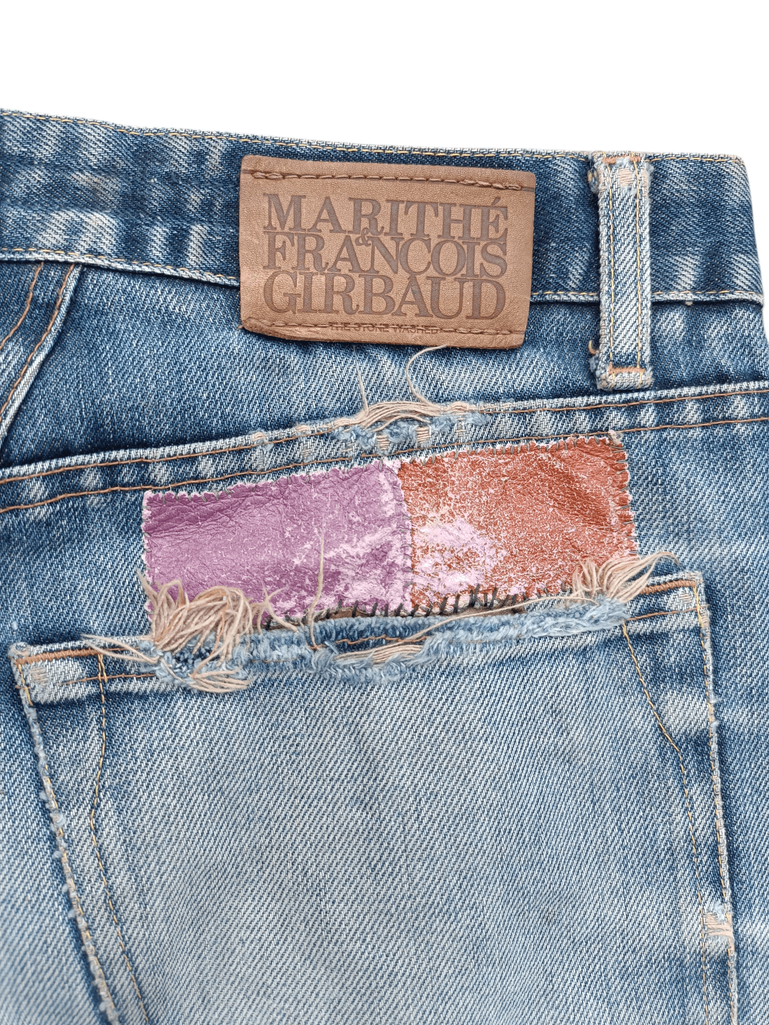 Marithe + Francois Girbaud × Vintage Marithe Francois Girbaud Stoned Washed Rips Distress Jeans Size US 30 / EU 46 - 21 Thumbnail