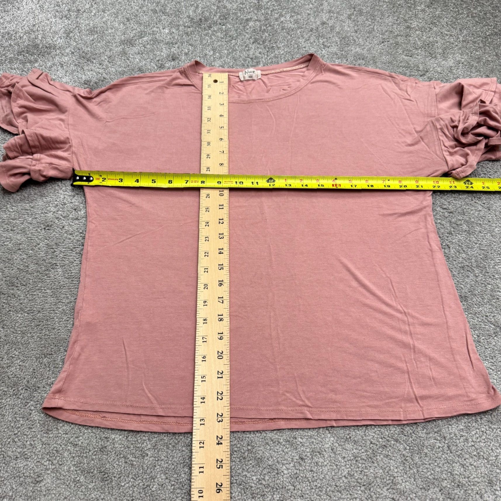 Pinko Nur Blouse Shirt Womens XL Pink Short Sleeve Ruffle Knit Crew Neck Casual Bohemian Classic Modern Classic Relaxed Fit Regular Womens Size XL / US 12-14 / IT 48-50 - 5 Thumbnail