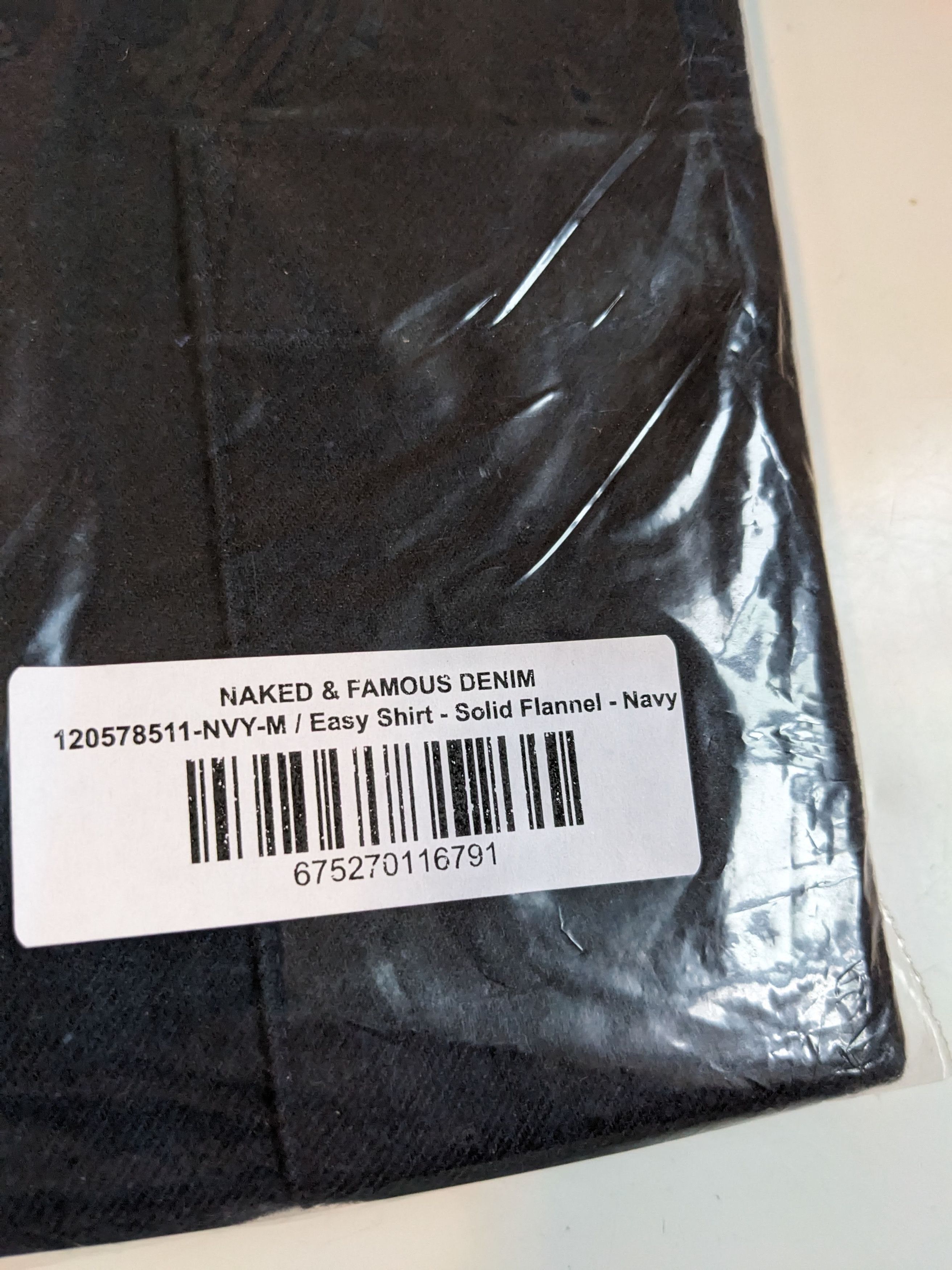 Naked & Famous Easy Shirt - Solid Flannel - Navy Size US M / EU 48-50 / 2 - 2 Thumbnail