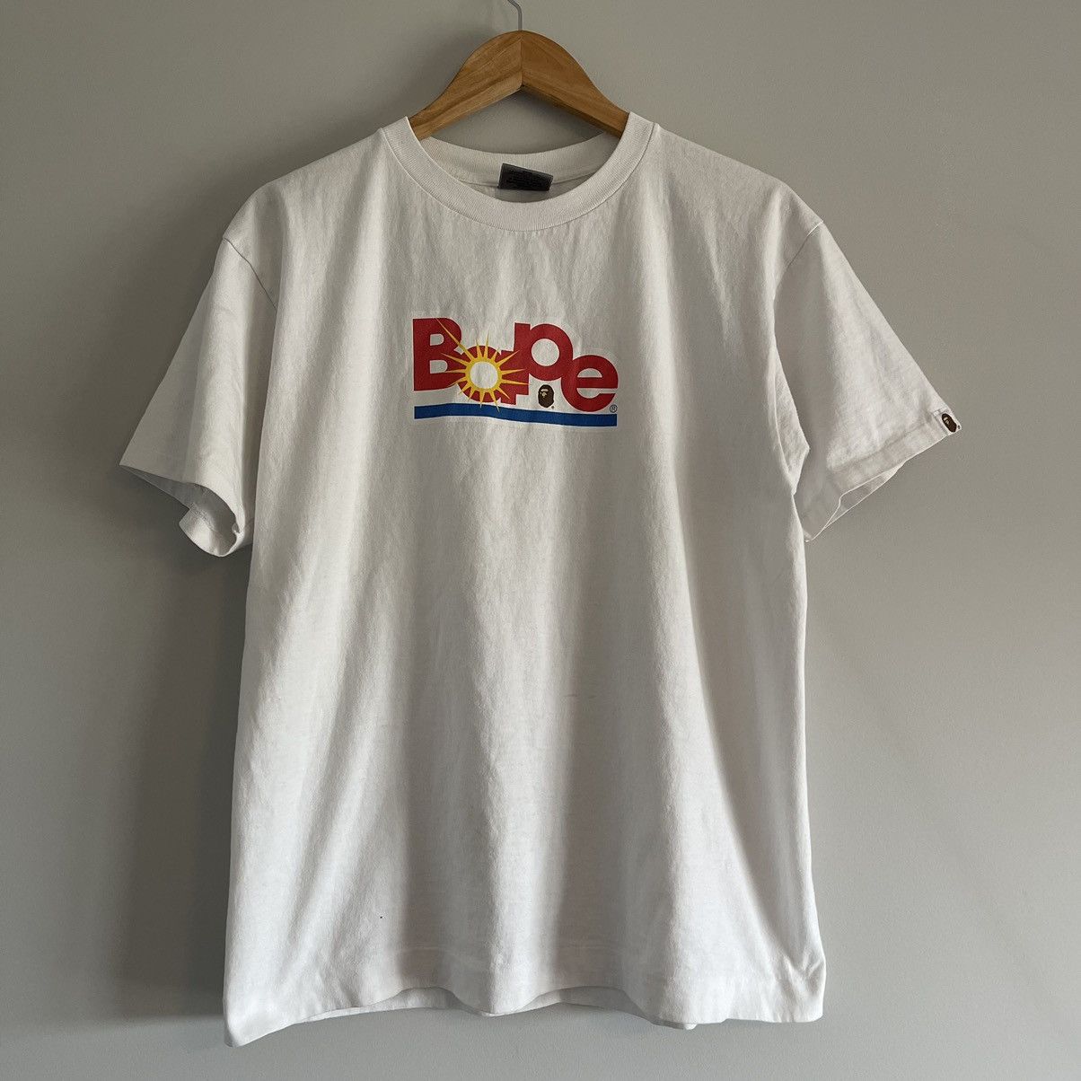 image of Og Bape Dole Tee in White, Men's (Size Large)