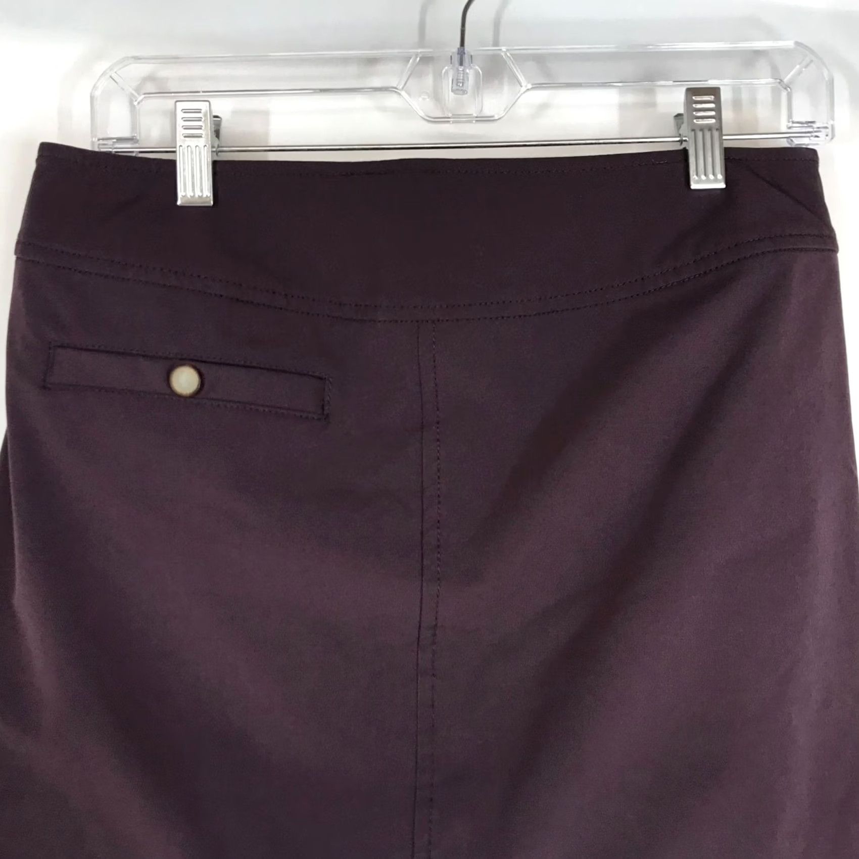 Vintage Title Nine Skirt Womens 6 BURGUNDY WOMEN SNAP WAIST POLYESTER BLEND POCKETS Size 28" / US 6 / IT 42 - 5 Thumbnail