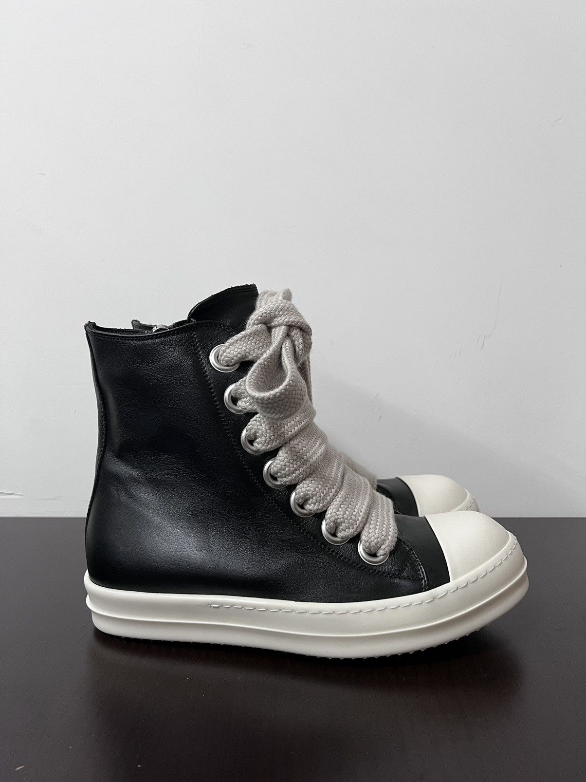 Rick Owens Rick Owens SS23 EDFU Leather Jumbo Laces Sneakers New 40 Size US 7 / EU 40 - 4 Thumbnail