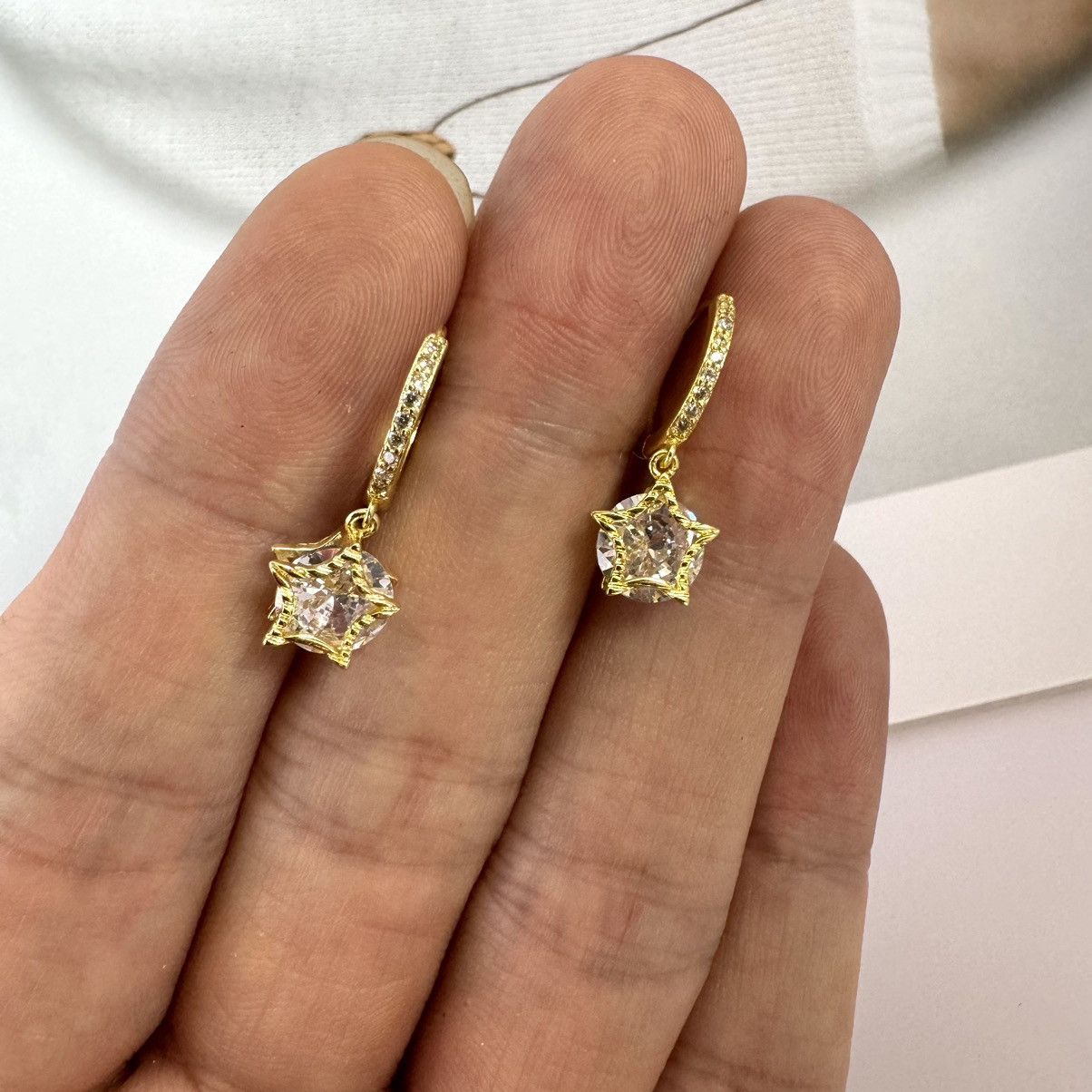Other CZ Star Dangle Drop Earrings for Women,Pentagram Earrings Size ONE SIZE - 4 Thumbnail