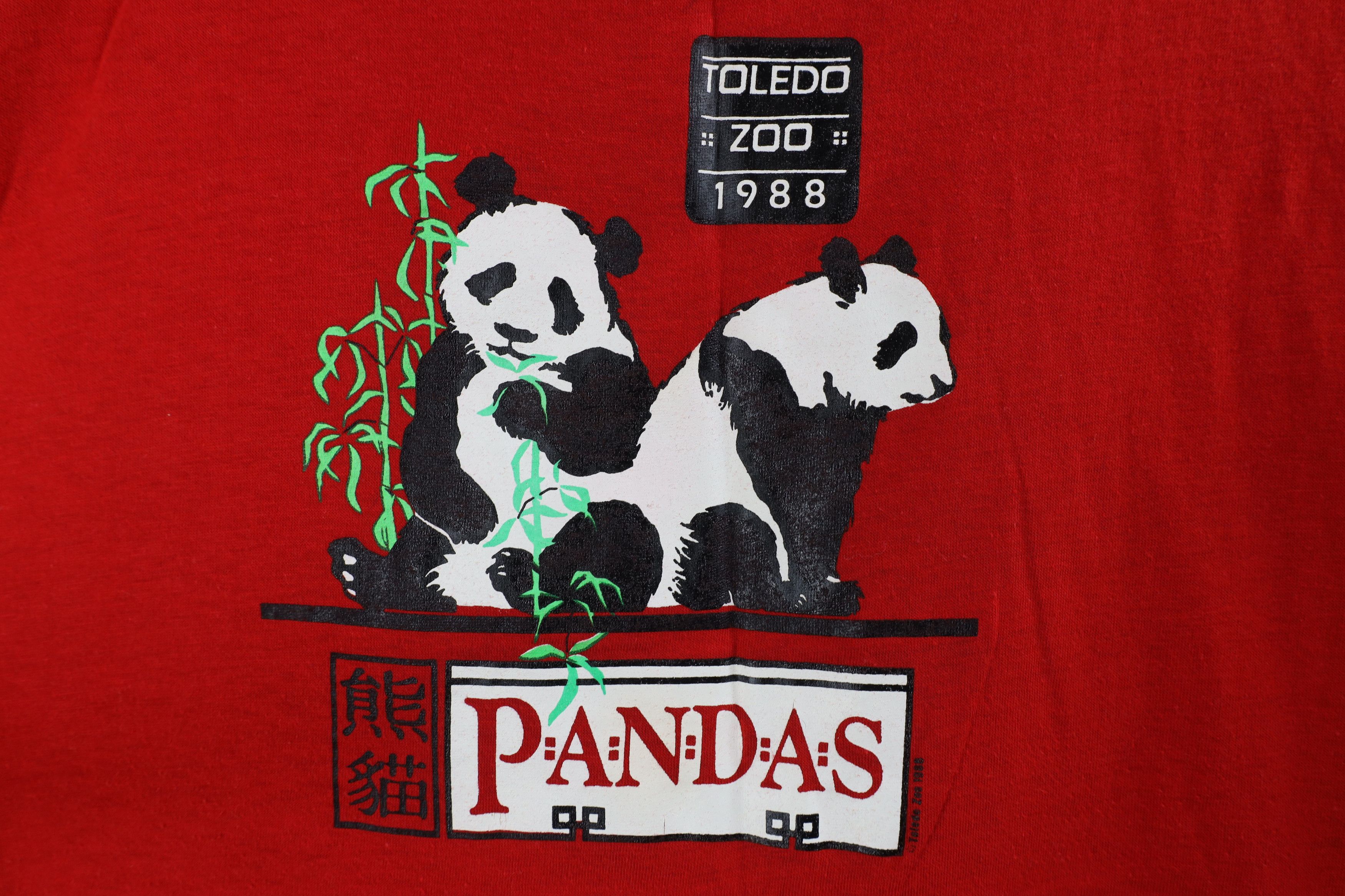 Vintage Vintage 80s Streetwear Zoo Panda Bears T-Shirt Red USA Size XL / US 12-14 / IT 48-50 - 4 Thumbnail