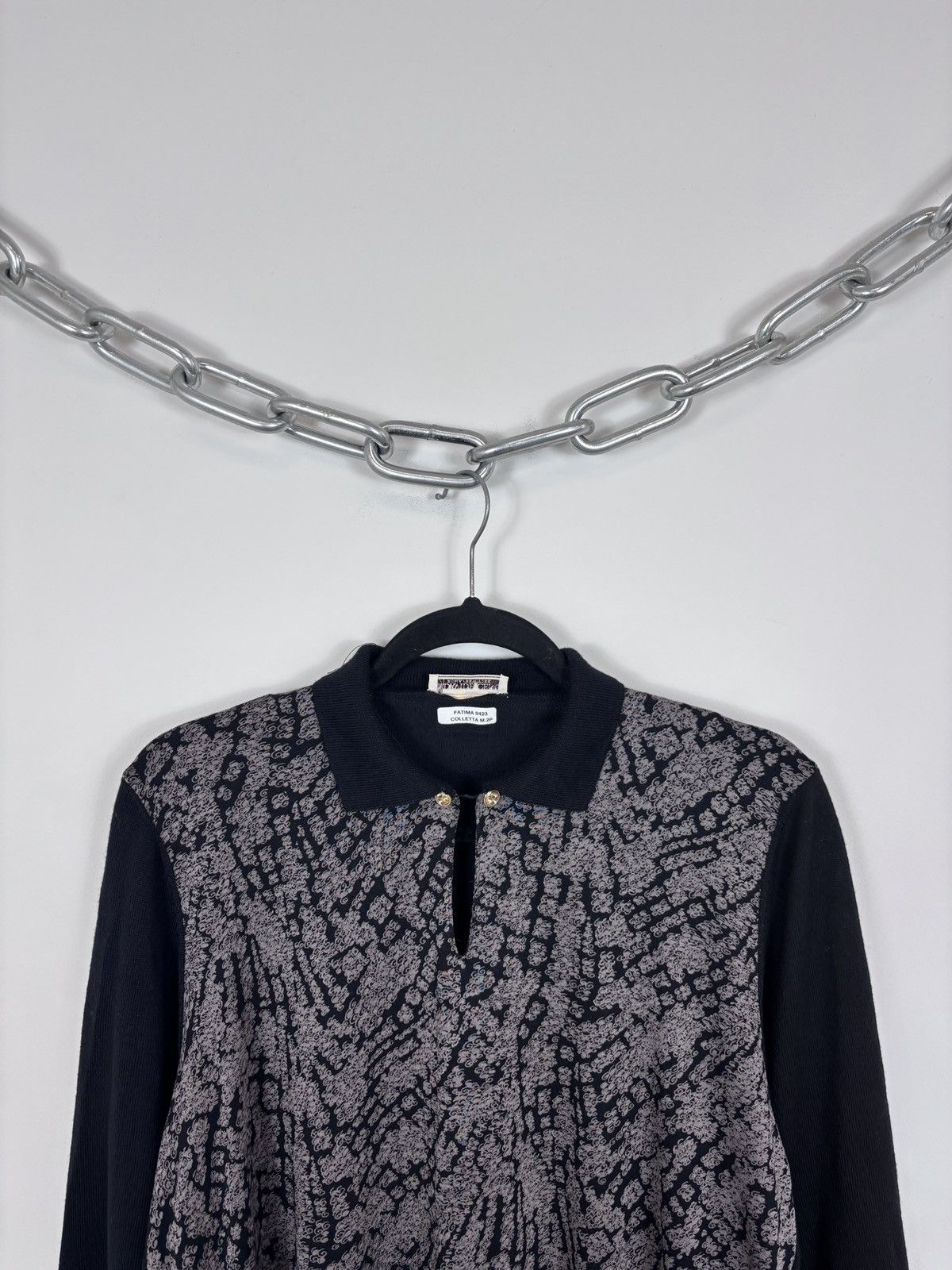 Davide Cenci Vintage Davide Cenci Women’s Black Wool Knit Sweater Size L / US 10 / IT 46 - 2 Thumbnail