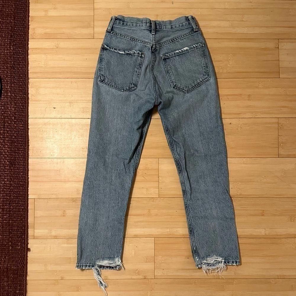 Agolde AGOLDE Riley High Rise Straight Crop in Emulsion Size 23" - 3 Thumbnail