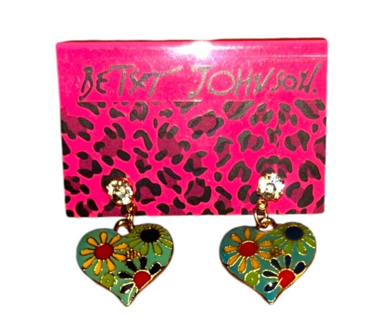 Betsey Johnson BETSEY JOHNSON Y2K Abstract Floral Crystal Drop Earrings Size ONE SIZE - 3 Thumbnail