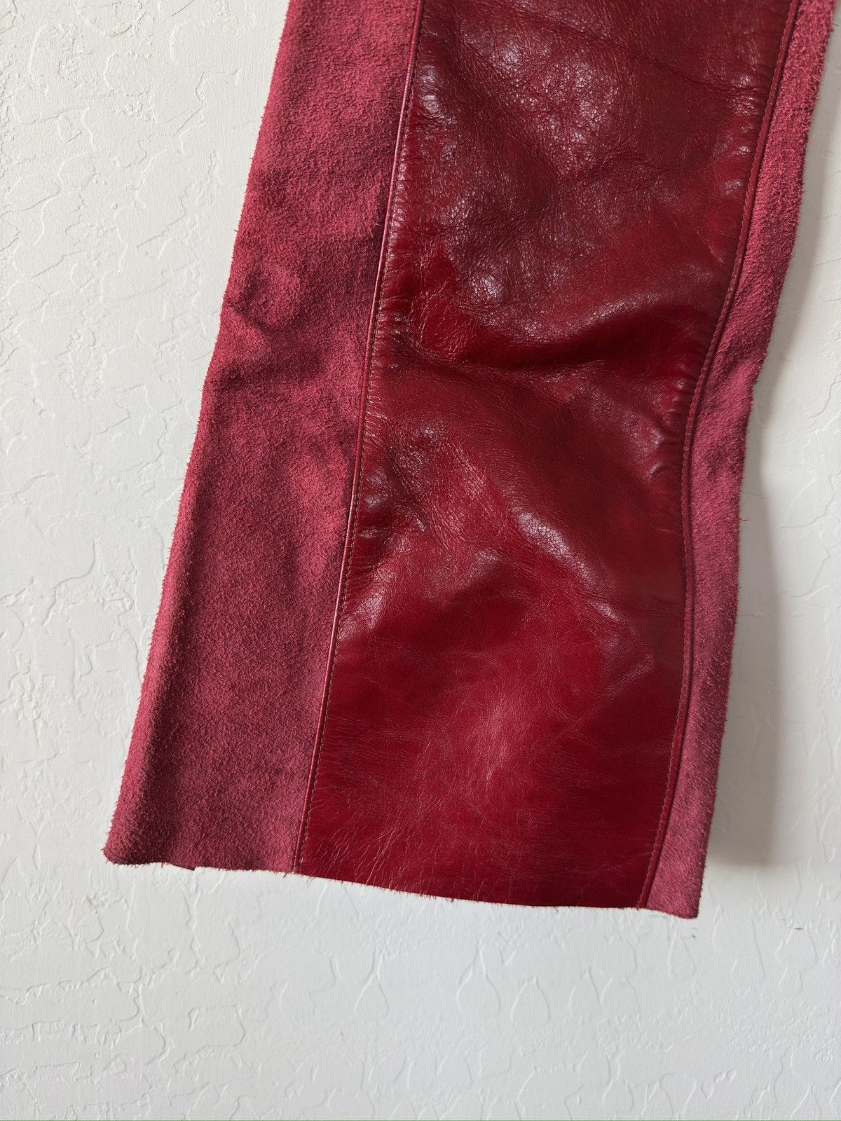 Gallery Dept. $6500 Red Leather-Suede Bronco Pants Size US 32 / EU 48 - 5 Thumbnail