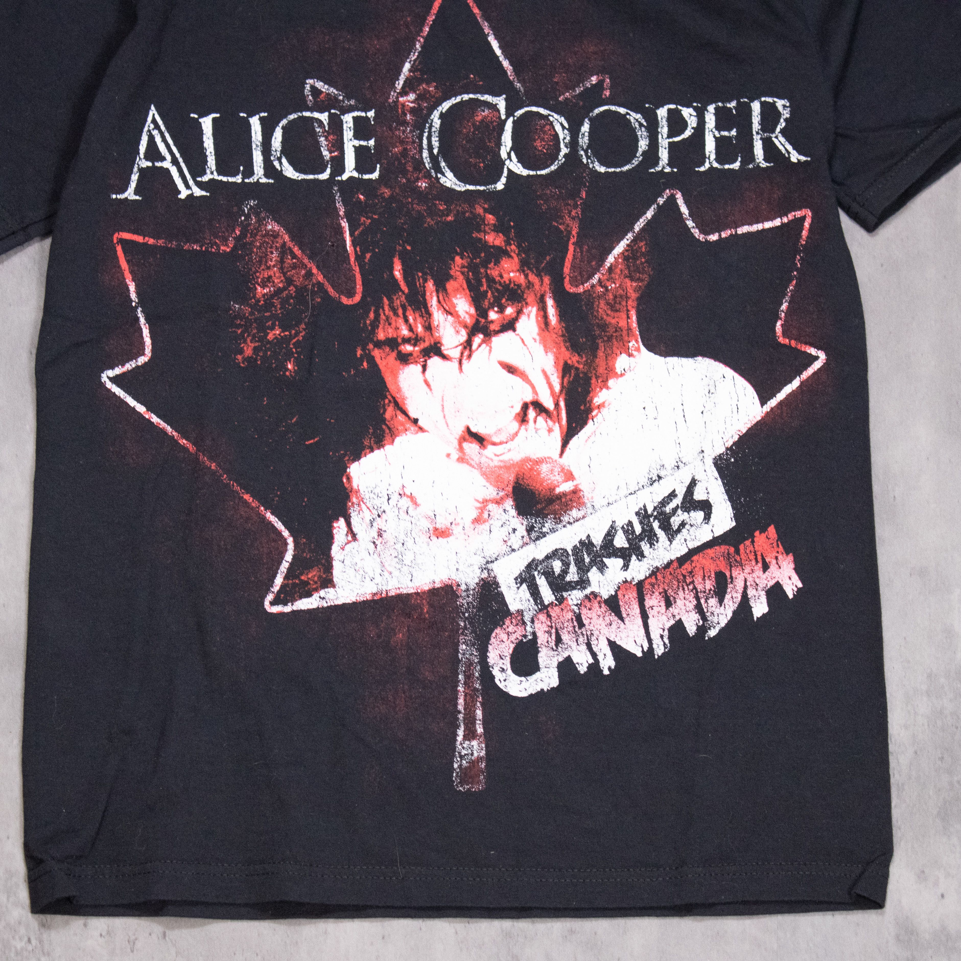 Band Tees × Jerzees × Vintage Y2K 2000's Alice Cooper Trashes Canada Tour Black T-Shirt Size US M / EU 48-50 / 2 - 4 Thumbnail
