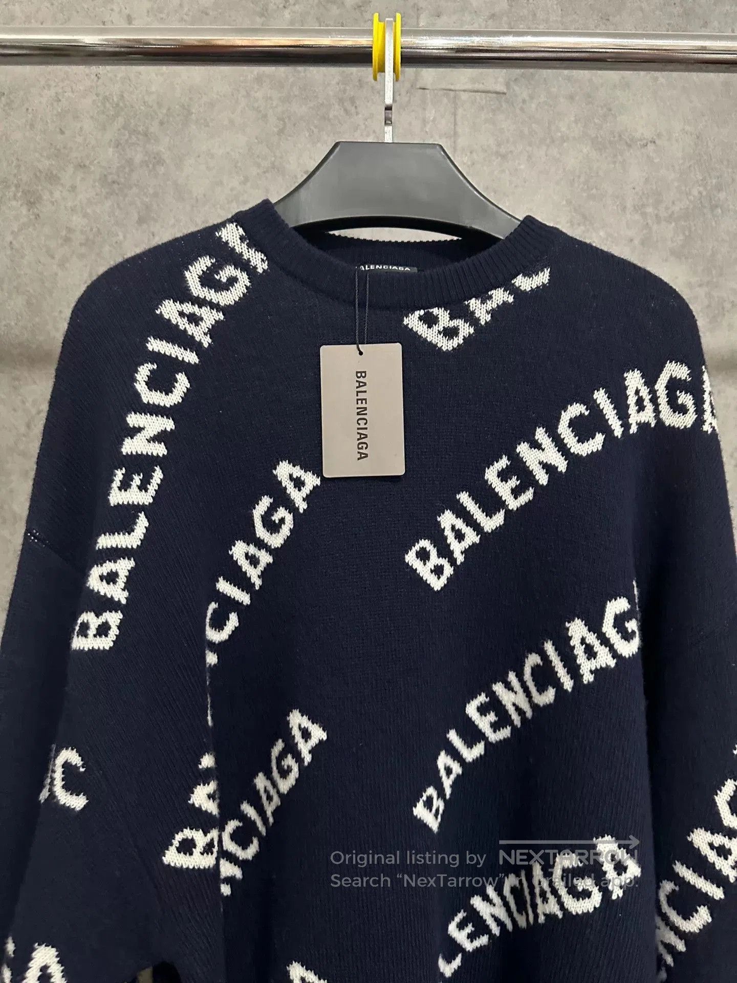 Balenciaga balenciaga logo knit sweater in navy blue. Size US S / EU 44-46 / 1 - 2 Thumbnail