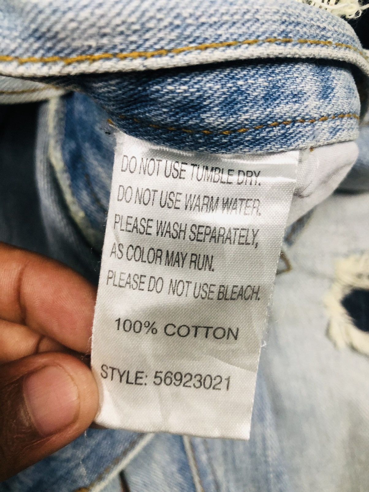 Japanese Brand EXHIBITIONIST Ripped Distressed Light Wash Jeans (37) Size US 31 - 12 Thumbnail