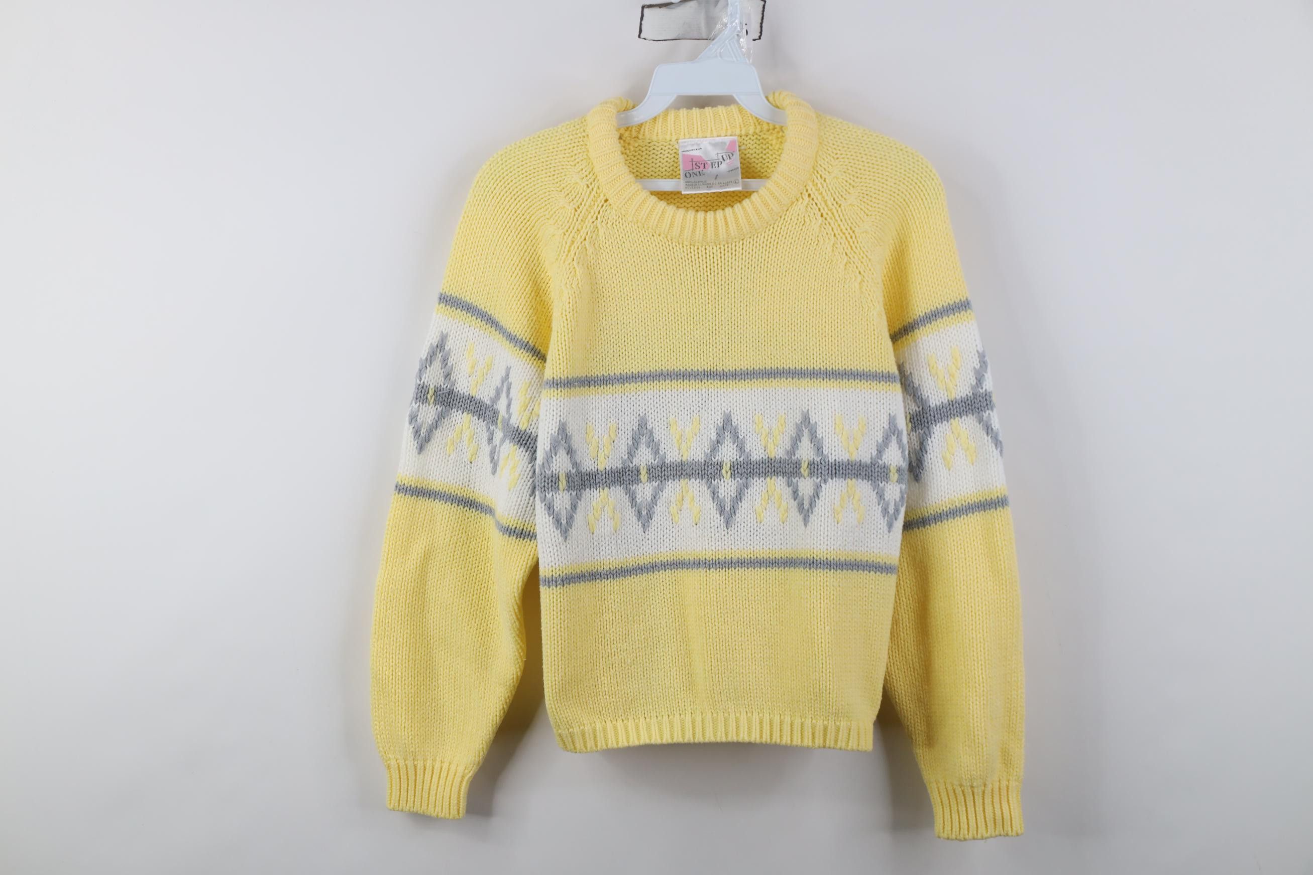 Vintage Vintage 90s Streetwear Ribbed Knit Argyle Diamond Sweater Size L / US 10 / IT 46 - 1 Thumbnail