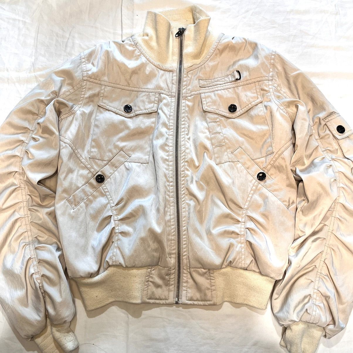 image of Diesel Bomber Jacket in Beige, Women's (Size Small)