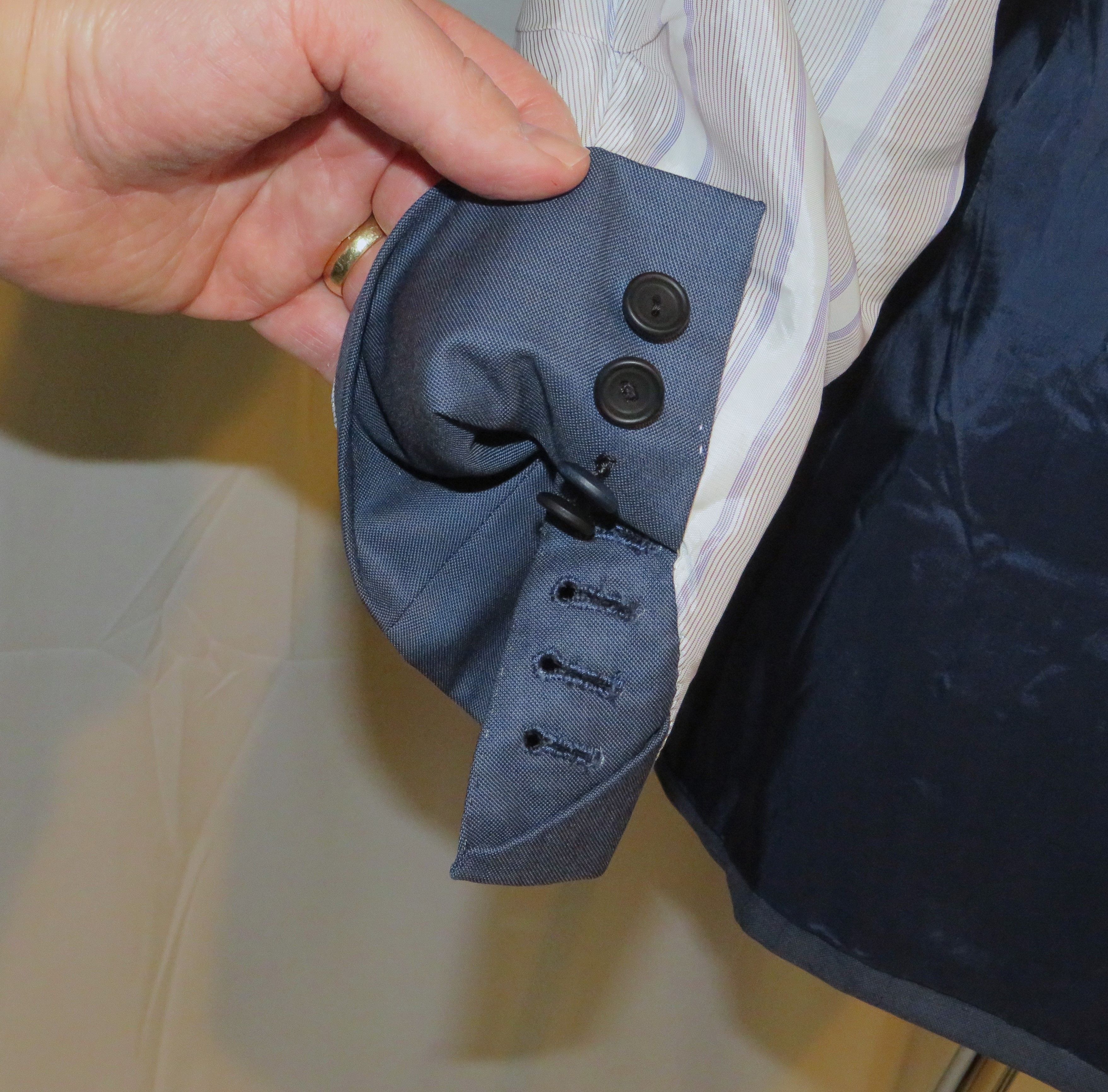 Huntsman Bespoke 2022 Solid Blue One Button Suit 34S Size 34S - 11 Thumbnail