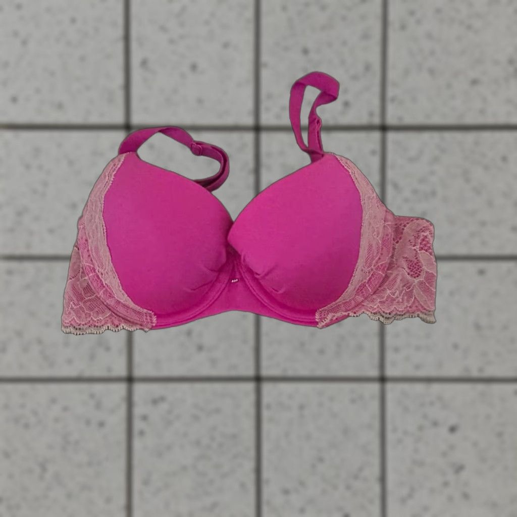 Victoria's Secret Victoria's Secret Dream Angels Bra Lined 34B Pink T-Shirt Bra Underwired Lace Satin Bow Womens Size ONE SIZE - 1 Thumbnail