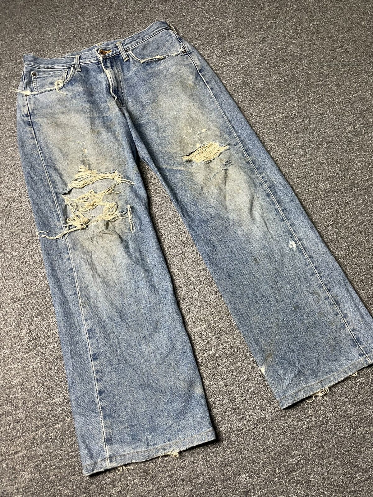 Edwin Vintage EDWIN Selvedge Distressed Jeans (83) Size US 32 / EU 48 - 6 Thumbnail