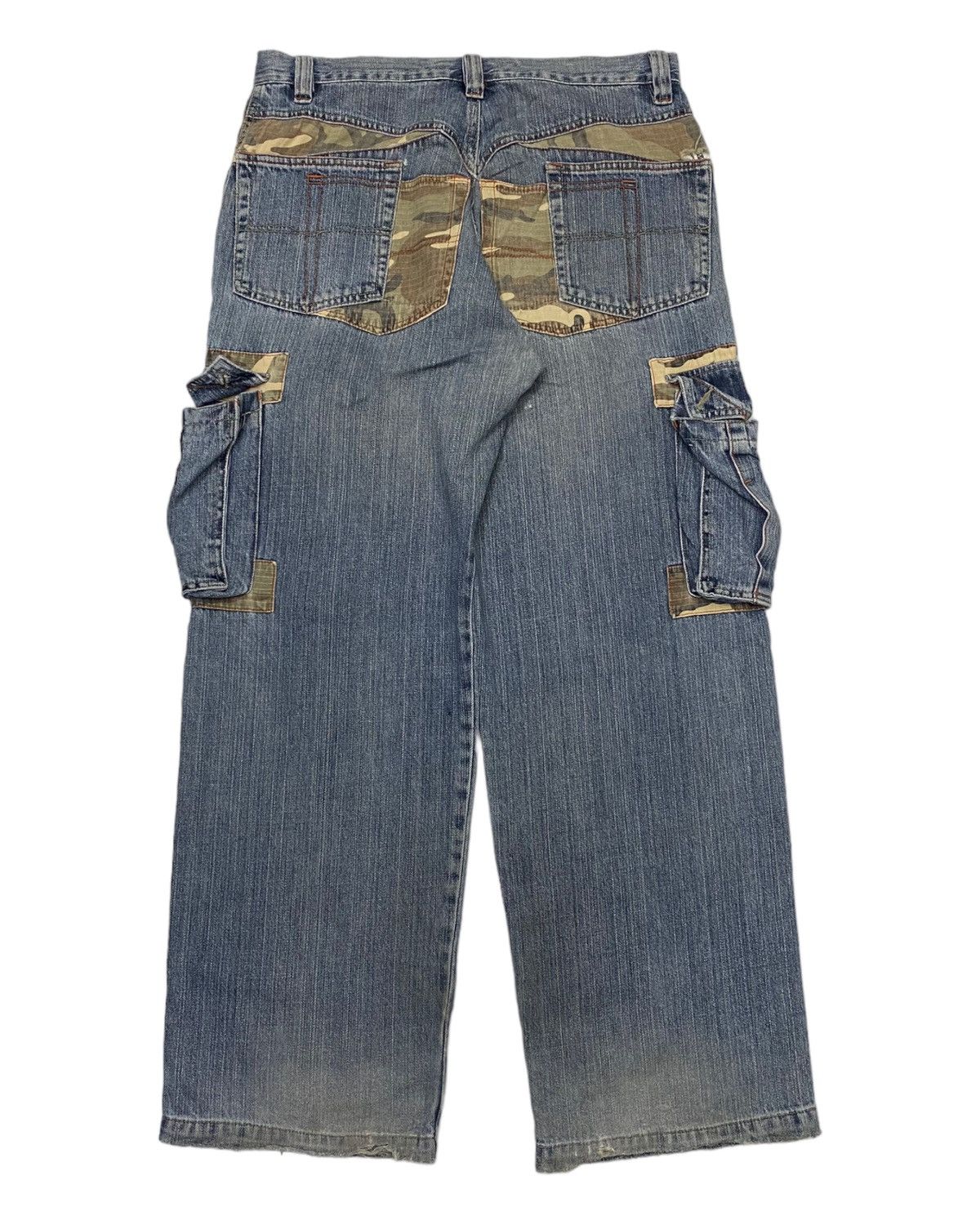 If Six Was Nine PJ’S SURF DISTRESSED DENIM BAGGY JEANS SKATEGANG STYLE Size US 33 - 2 Thumbnail