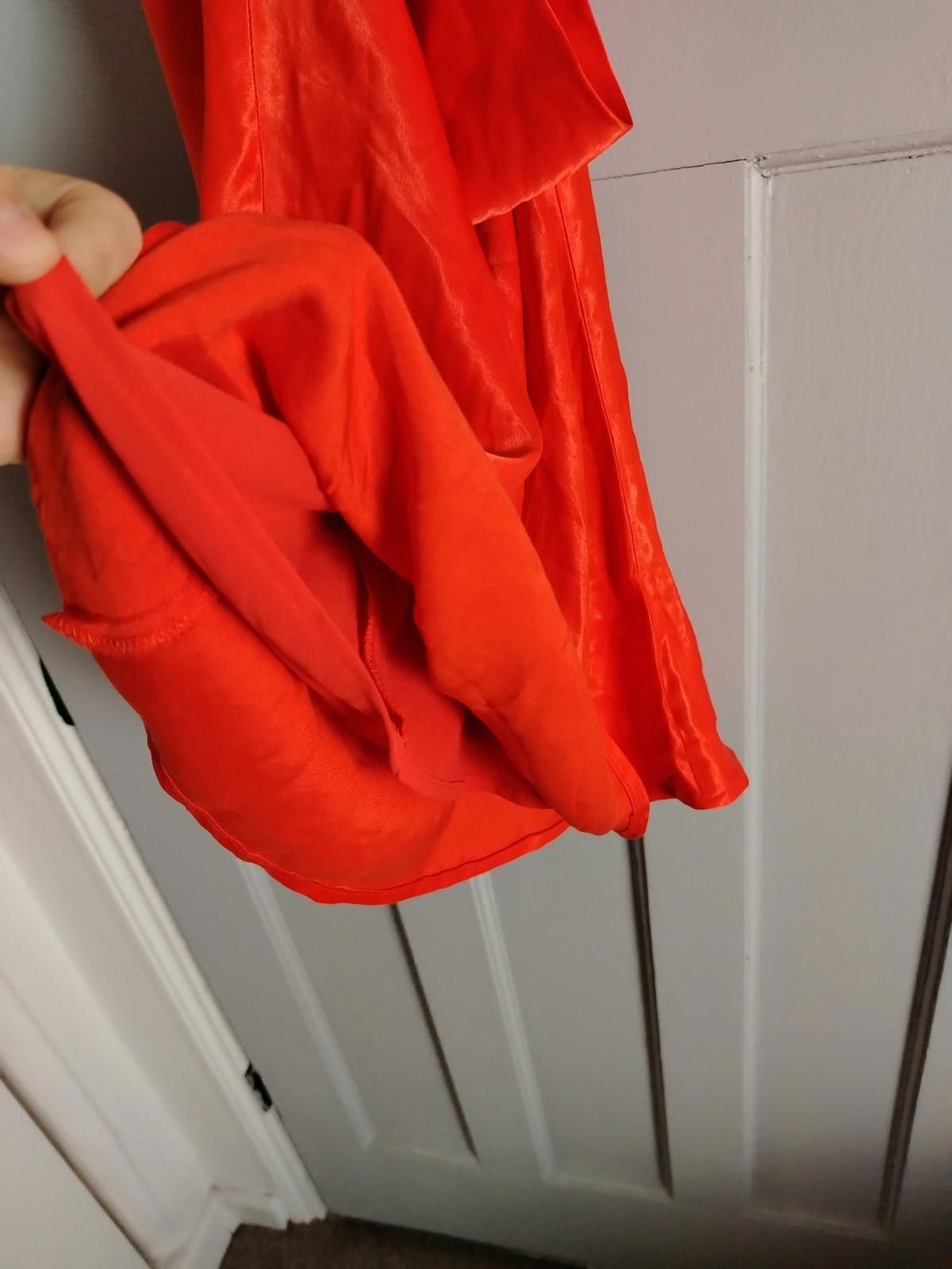 Zara Zara Red Satin Slip Dress UK8 NWT Cowl Neck Mini Dress Size S / US 4 / IT 40 - 6 Thumbnail