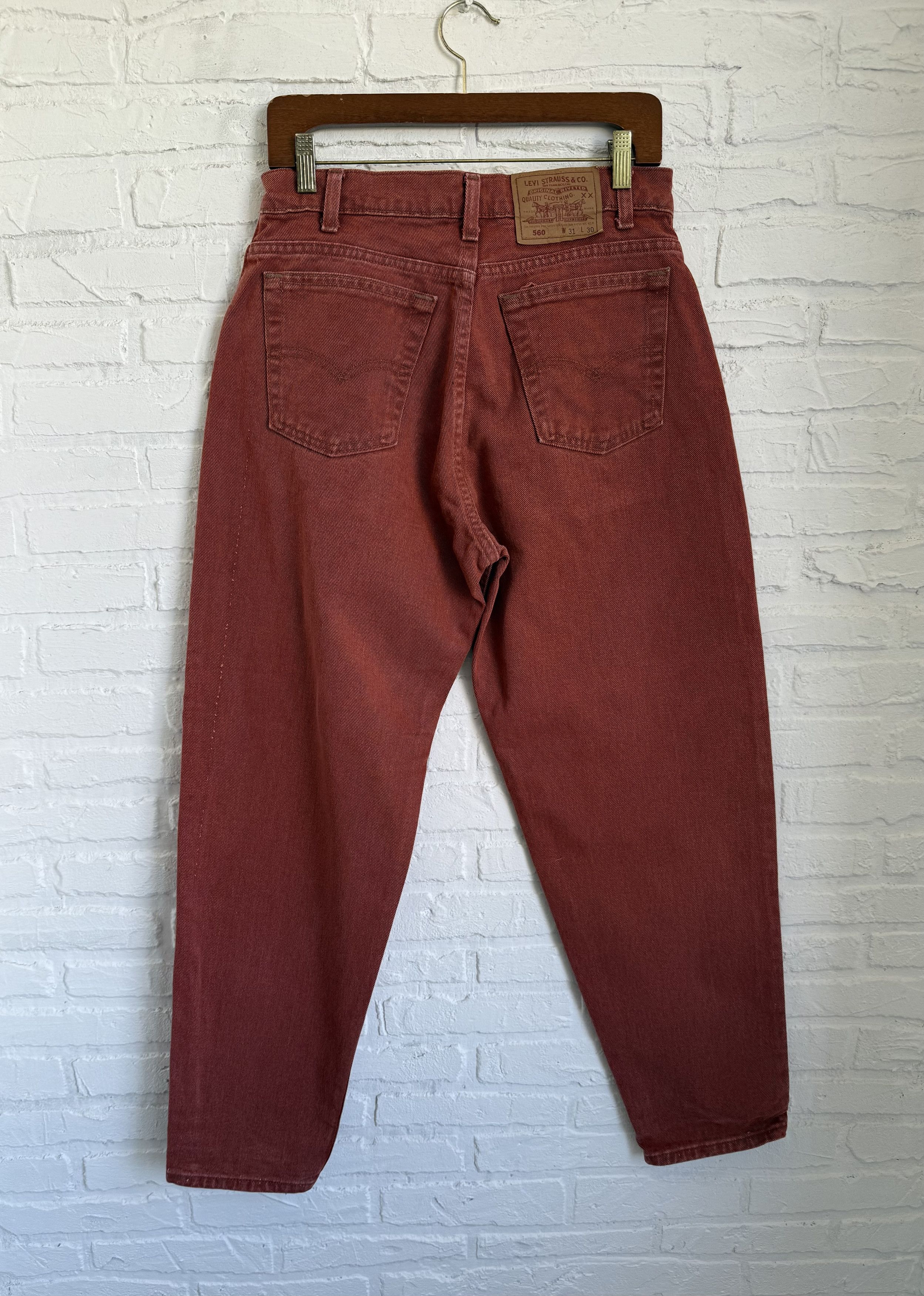 Levi's RARE Vintage 80s Levi's loose jeans terracotta Size US 31 - 2 Thumbnail