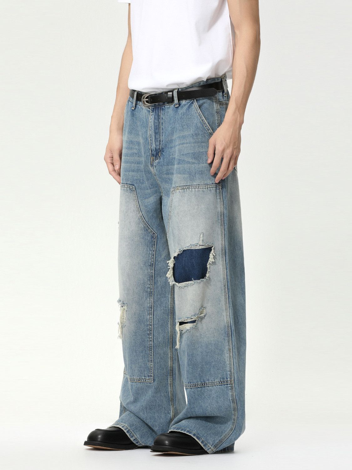 Vintage Men's retro straight leg ripped jeans Size US 32 / EU 48 - 3 Thumbnail