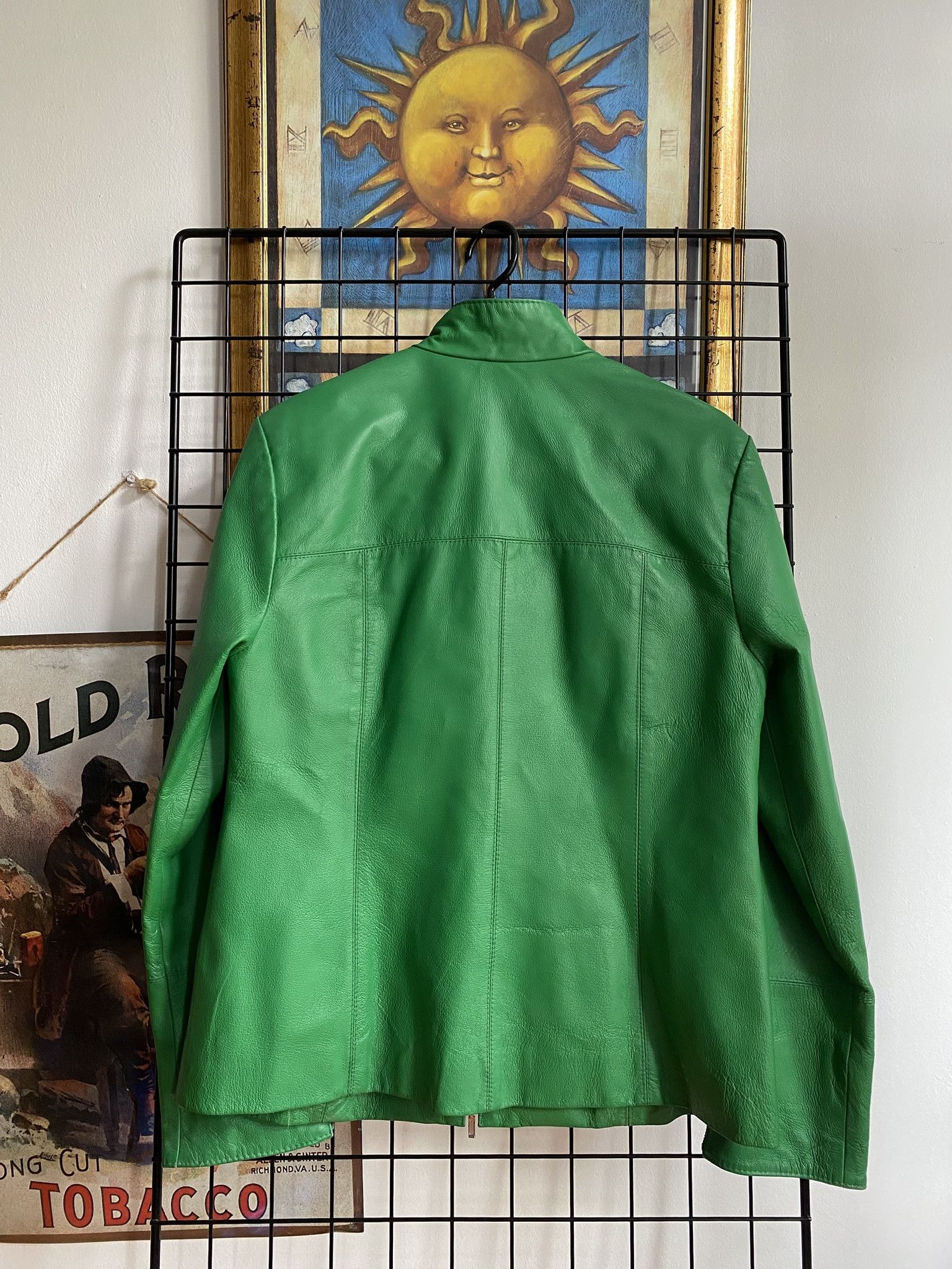 Leather vintage green genuine leather jacket vetements moto Size L / US 10 / IT 46 - 10 Thumbnail