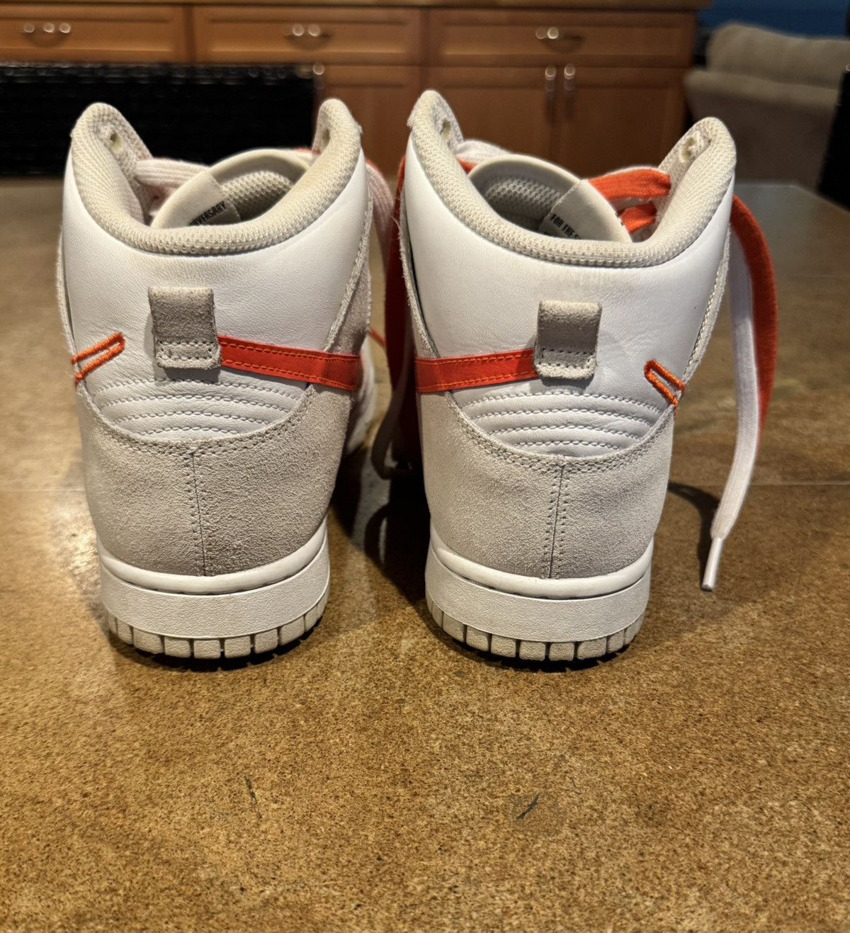 Nike Nike Dunk High First Use White Sail Orange Size US 9 / IT 39 - 4 Thumbnail