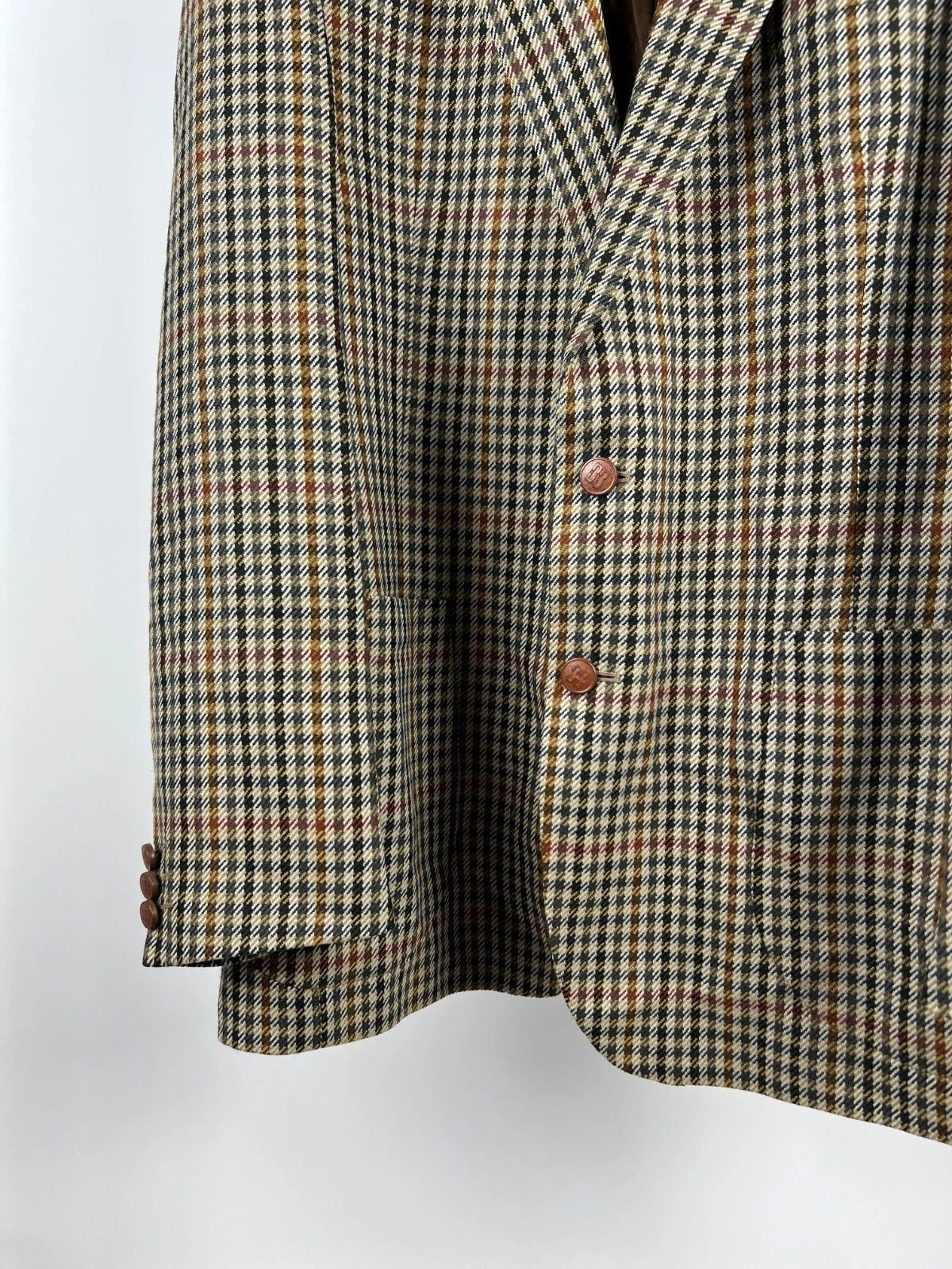 DAKS Daks London Signature Check Multicolor Tweed Blazer Jacket Size 44L - 7 Thumbnail