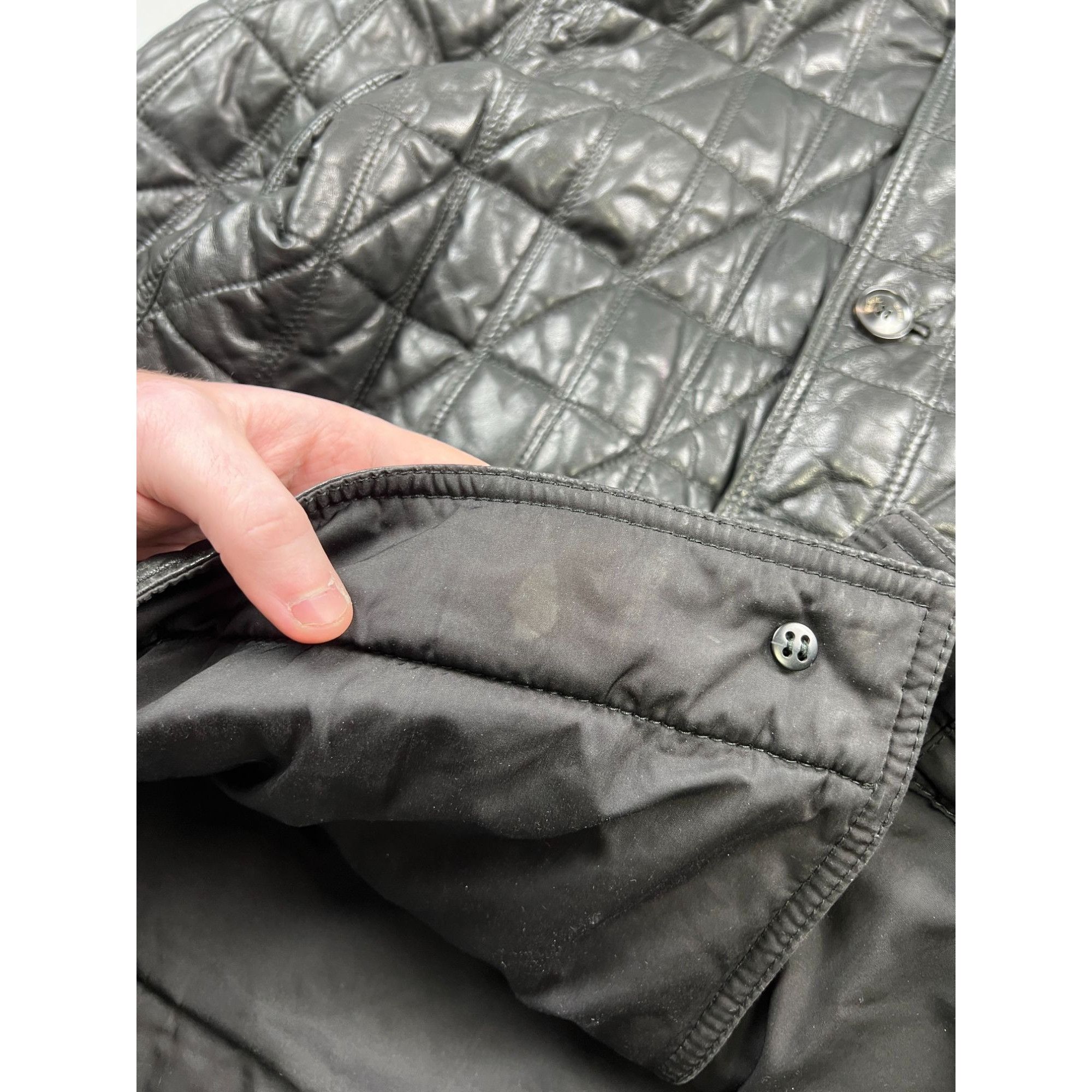 Ermenegildo Zegna Ermenegildo Zegna Black Leather Quilted Jacket (Y1020) Size US XL / EU 56 / 4 - 8 Thumbnail