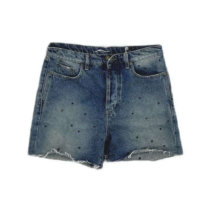 Saint Laurent Paris Saint Laurent Blue Frayed Denim Shorts -2507 Size 31" - 8 Thumbnail