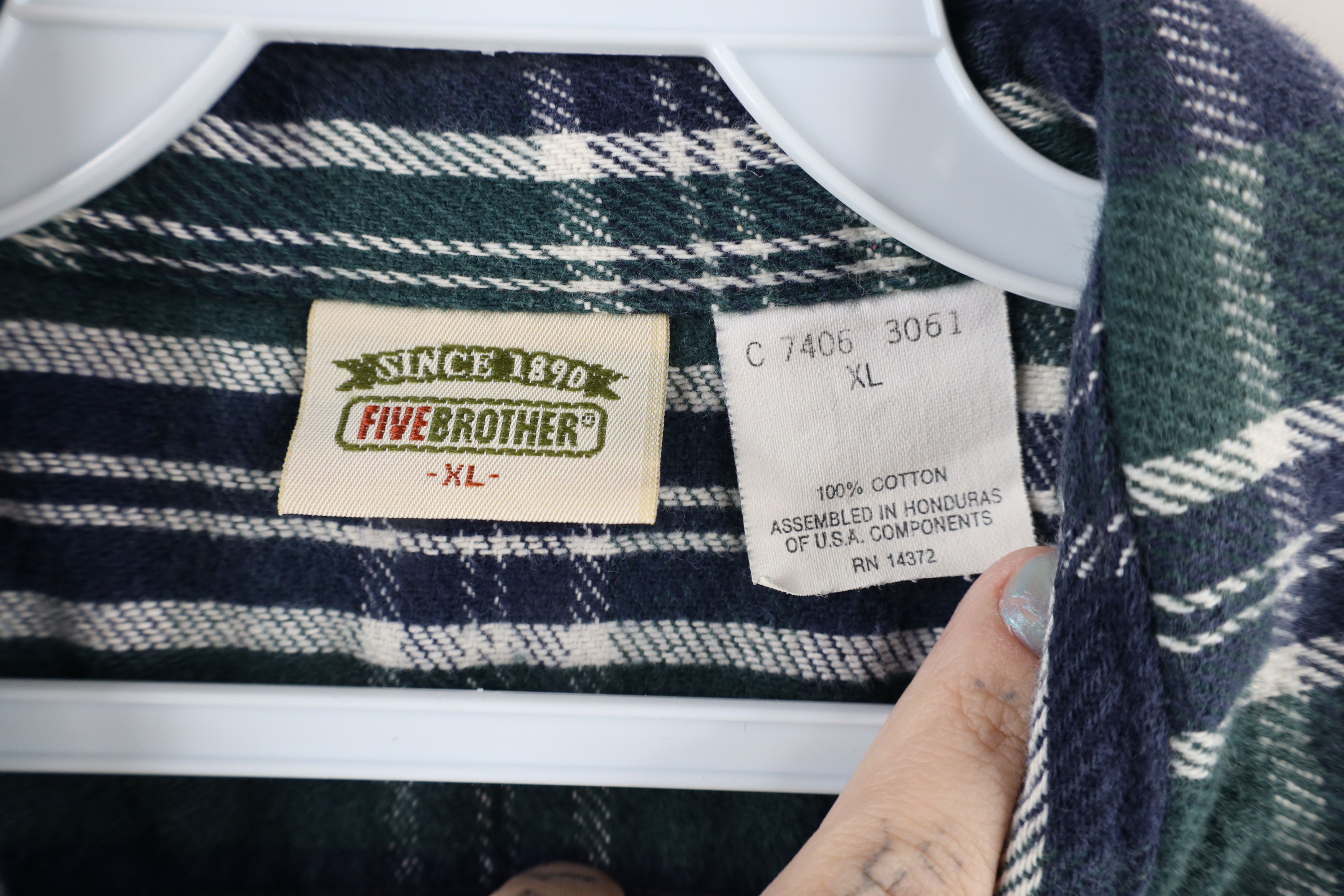 FiveBrother × Vintage Vintage 90s Five Brother Heavyweight Button Shirt Plaid Size US XL / EU 56 / 4 - 5 Thumbnail