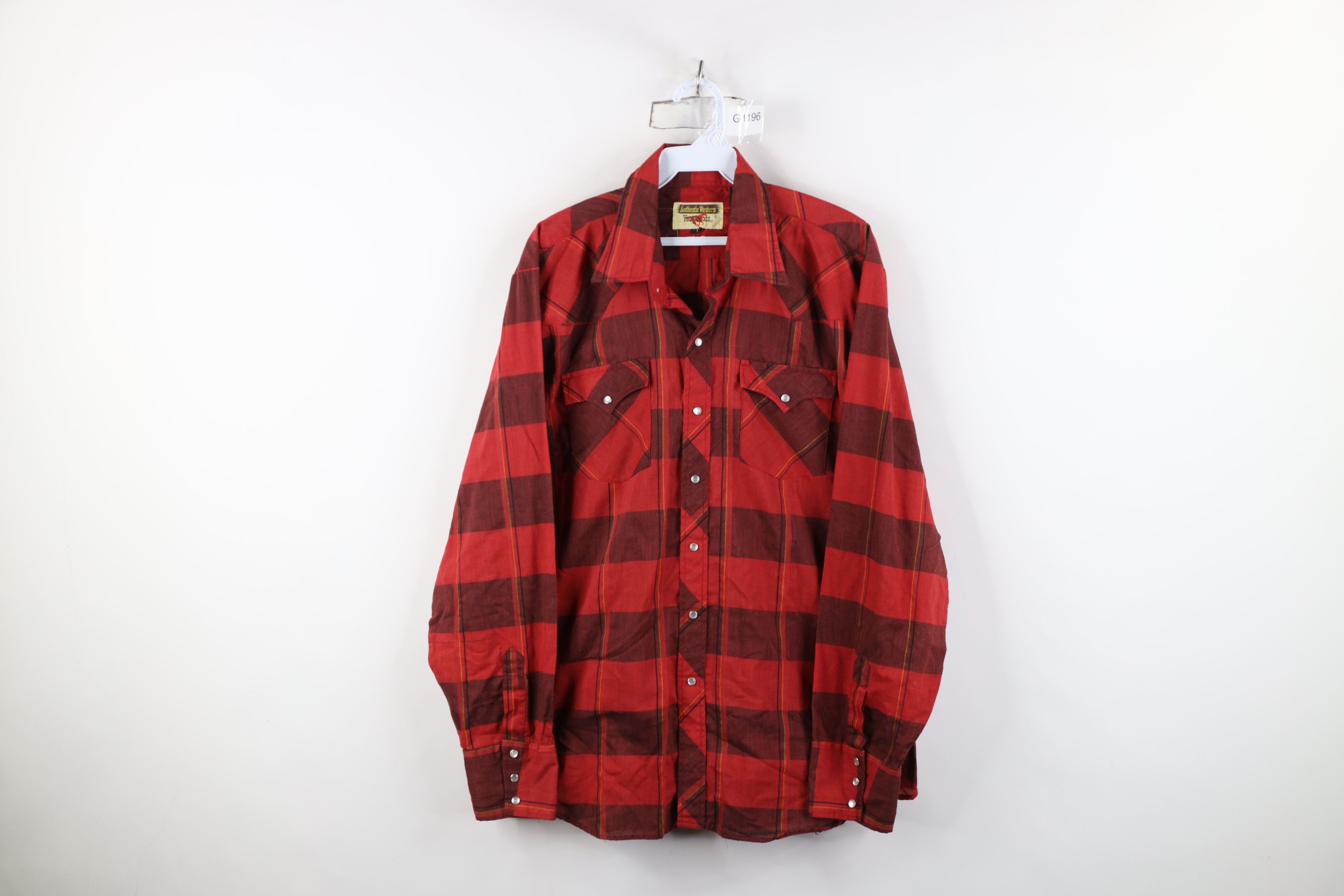 Vintage Vintage 70s Rockabilly Western Cowboy Snap Button Shirt Size US L / EU 52-54 / 3 - 1 Thumbnail